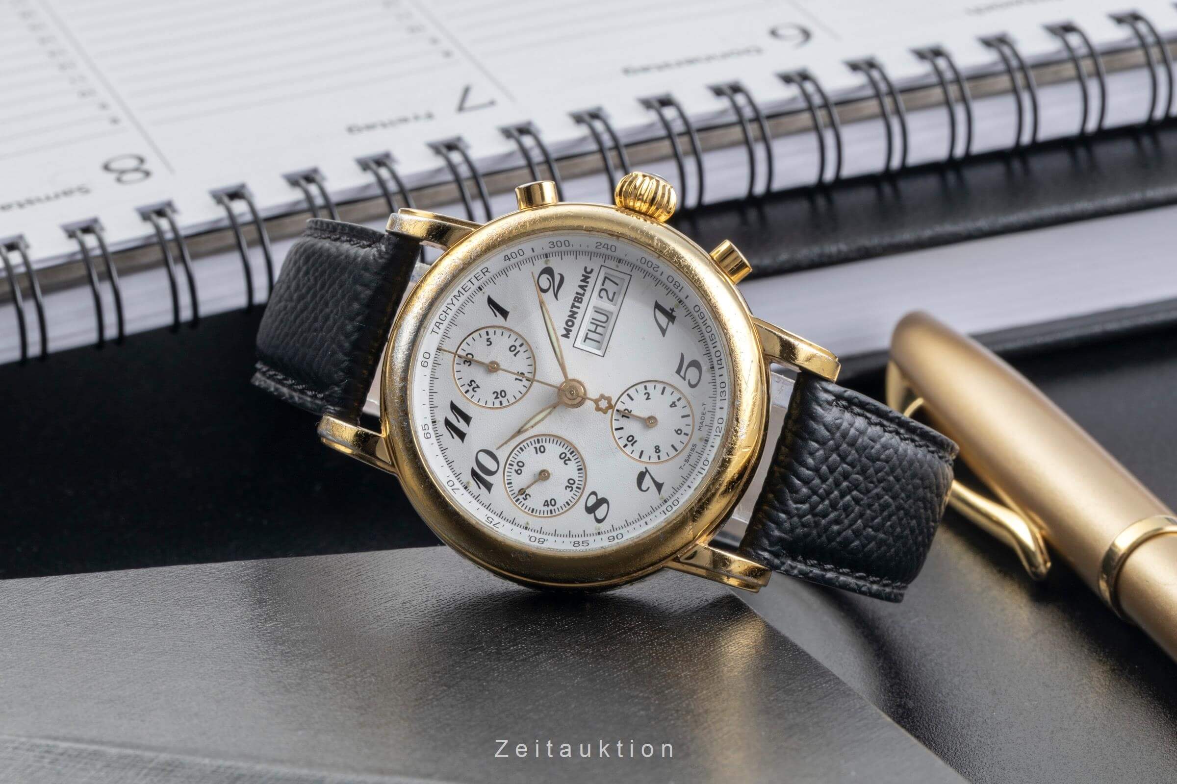 Montblanc Meisterstück chronograph gold-plated automatic men's watch 7001  [2500431] - Image 3
