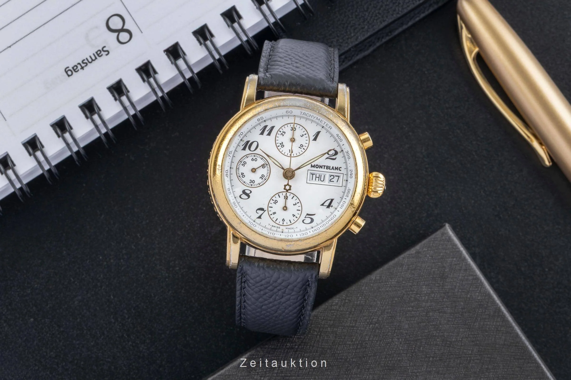 Montblanc Meisterstück chronograph gold-plated automatic men's watch 7001  [2500431] - Image 4