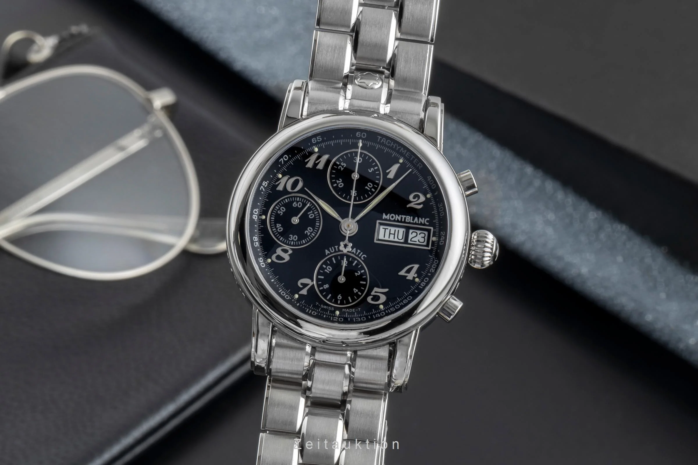 Montblanc Meisterstück chronograph steel automatic men's watch 7016  [2505841] - Image 2