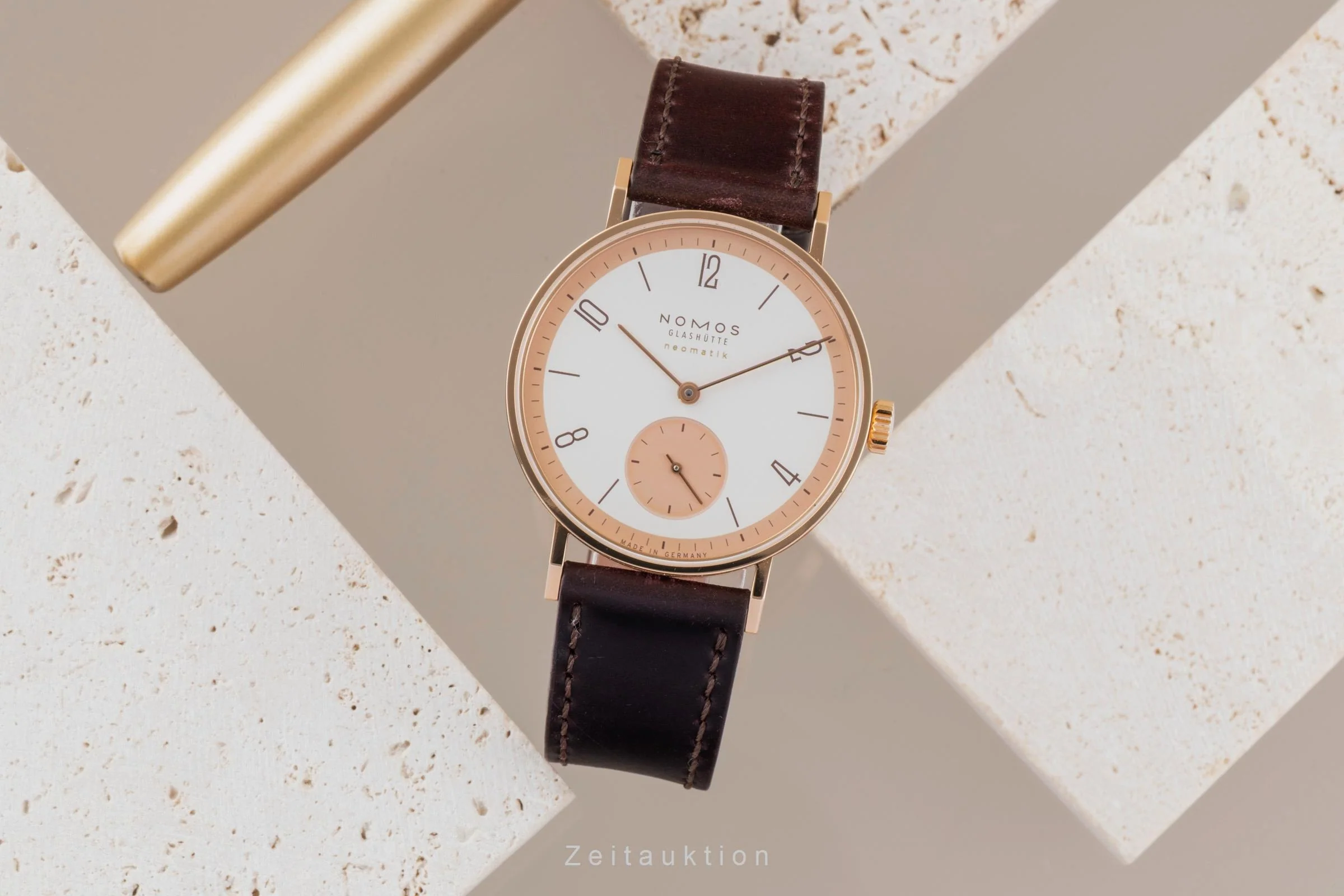Nomos Neomatik 18 ct red gold automatic men's watch 160.S1 LP: 8600EUR Limited  [2600443] - Image 4