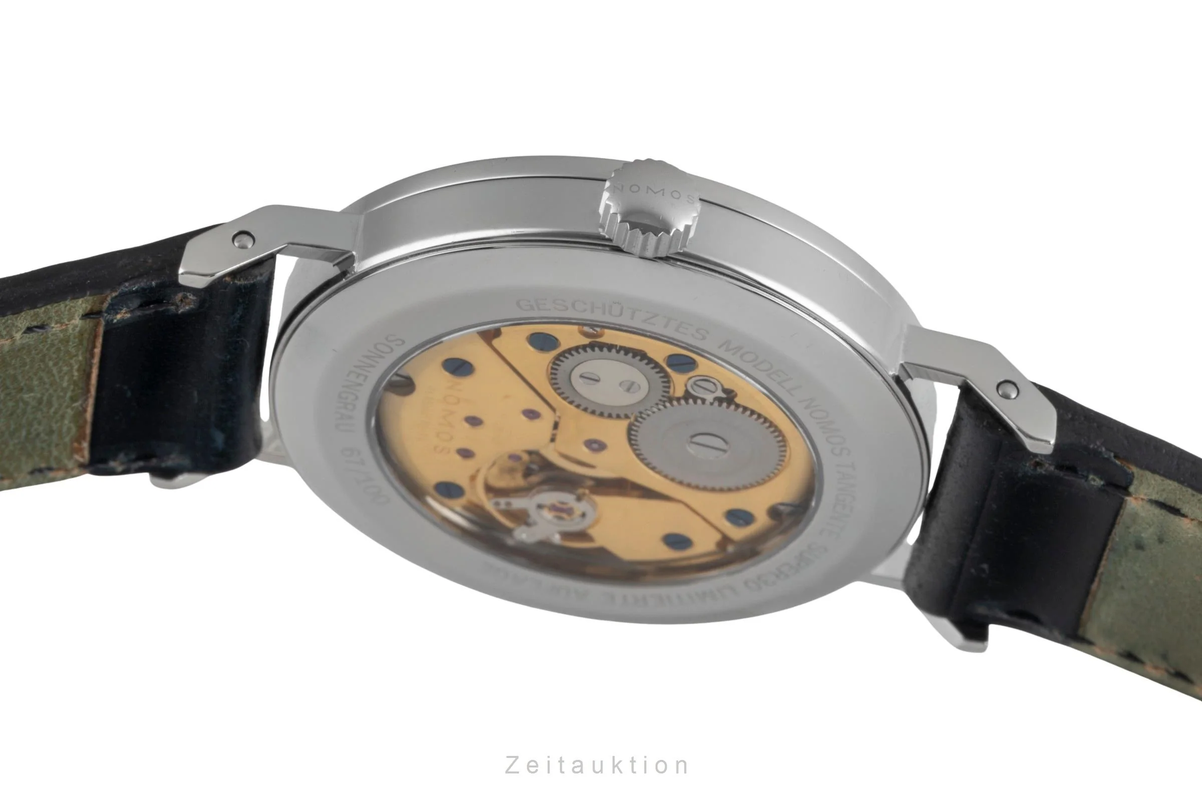 Nomos Tangente steel manual winding men's watch Super 30 "Sonnengrau"  [2504426] - Image 11