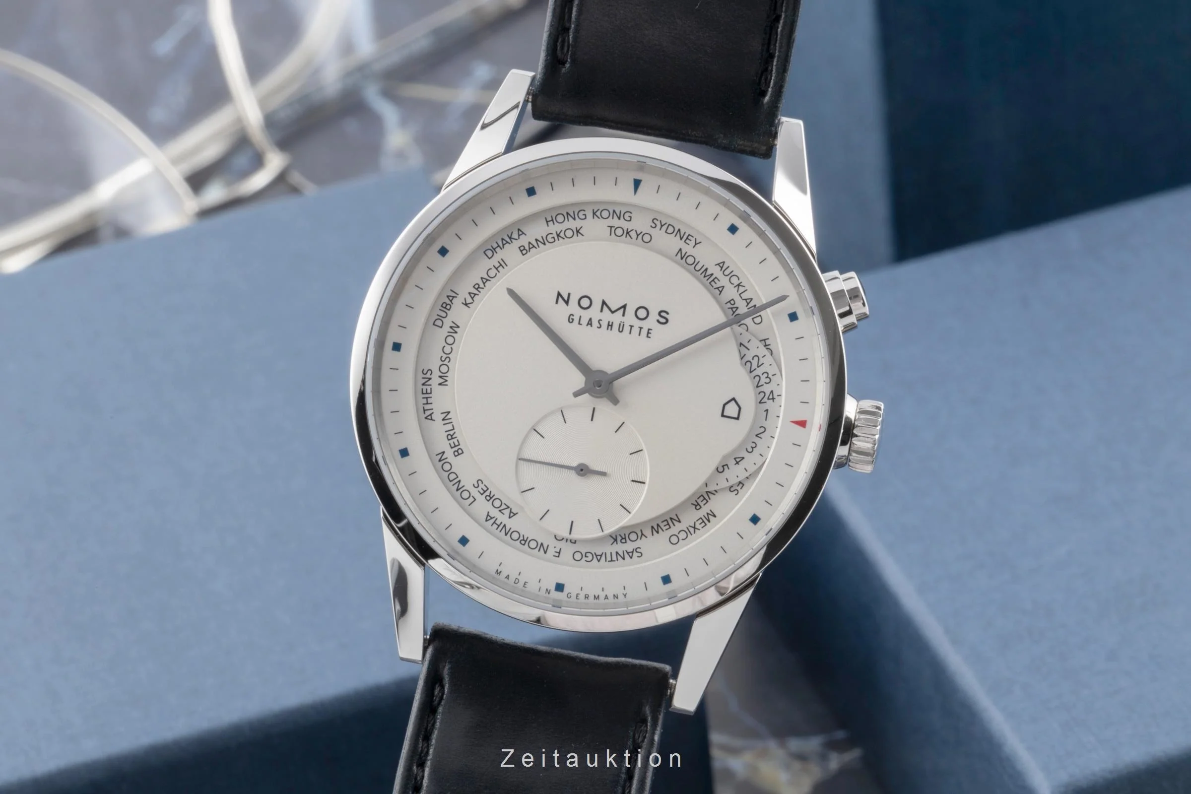 Nomos Zürich Weltzeituhr steel automatic men's watch 805 LP: 4820EUR  [2504553] - Image 2