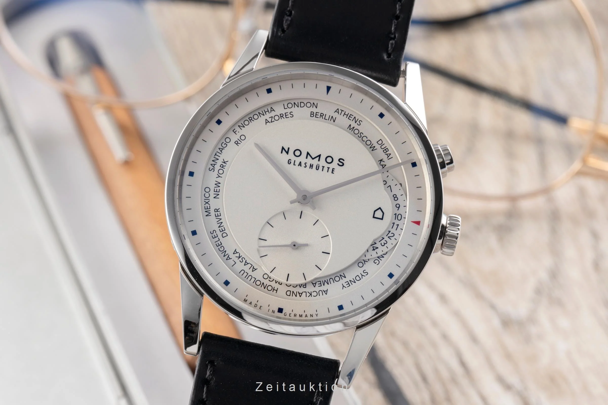 Nomos Zürich Weltzeituhr steel automatic men's watch 805 LP: 4820EUR  [2505344] - Image 2