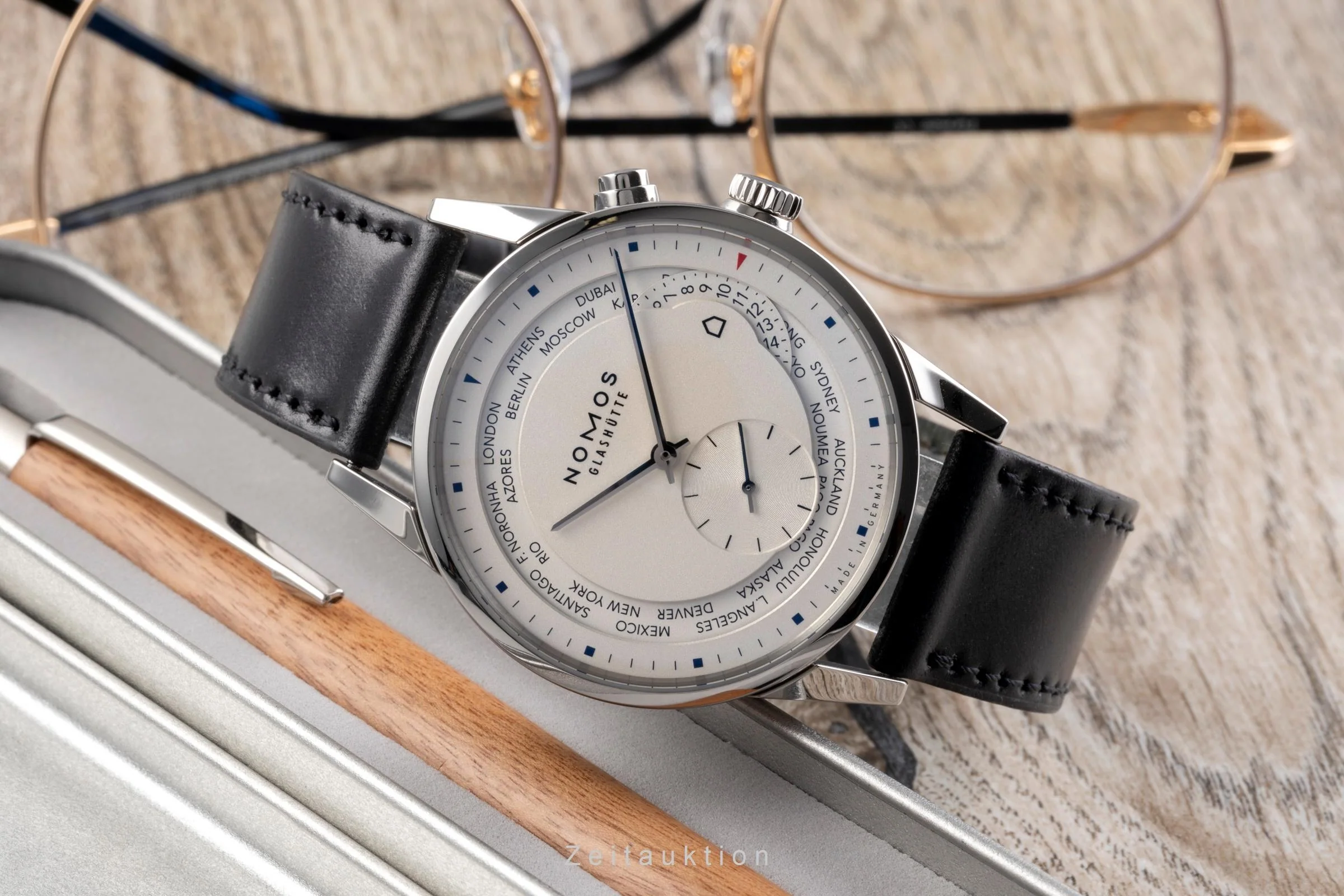 Nomos Zürich Weltzeituhr steel automatic men's watch 805 LP: 4820EUR  [2505344] - Image 3