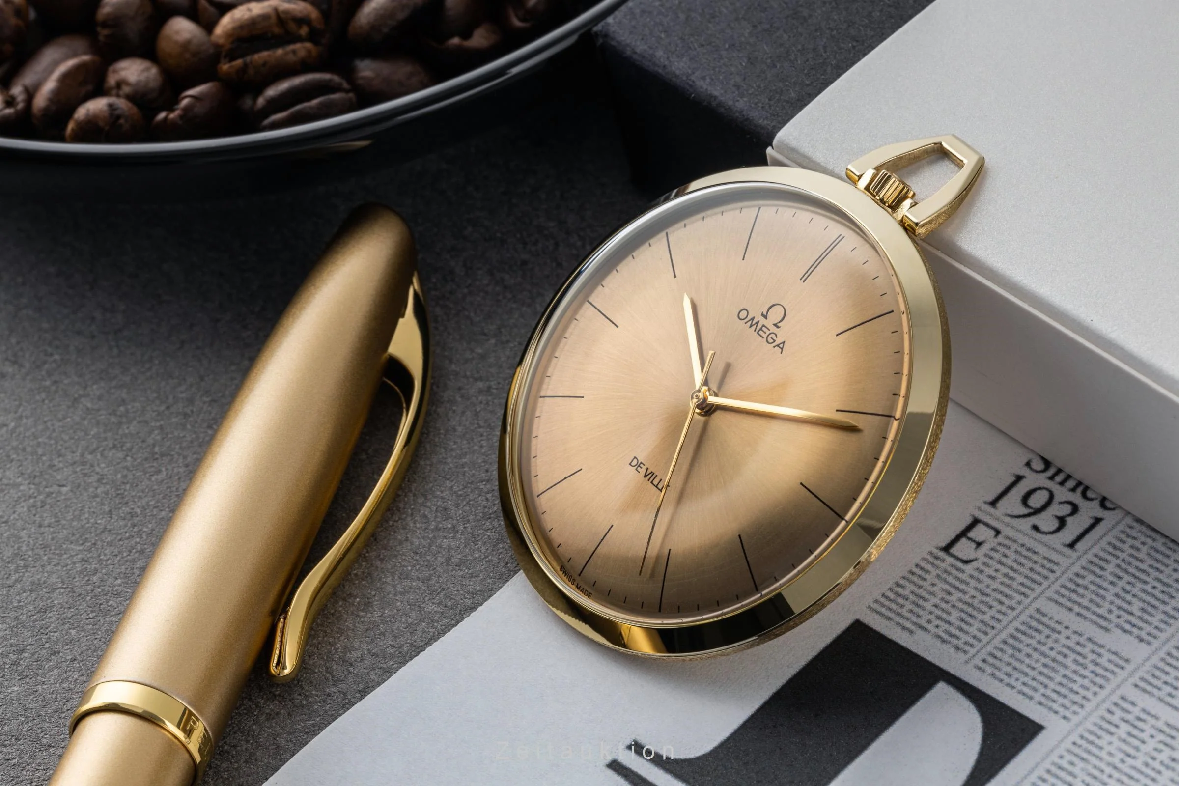 Omega De Ville 14 ct yellow gold manual winding pocket watch 1317714  [2305602] - Image 13