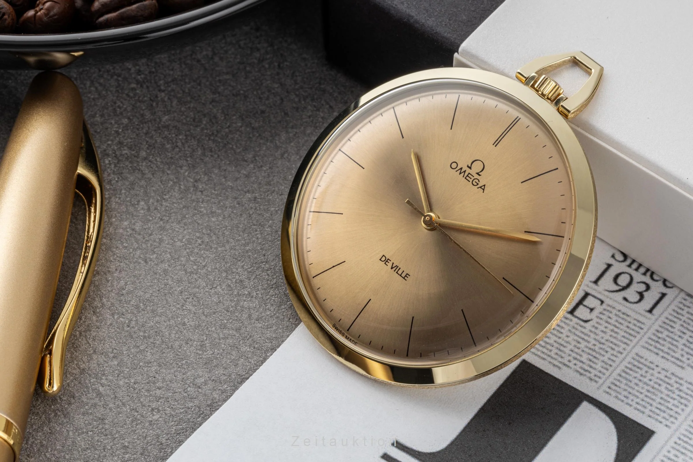 Omega De Ville 14 ct yellow gold manual winding pocket watch 1317714  [2305602] - Image 3