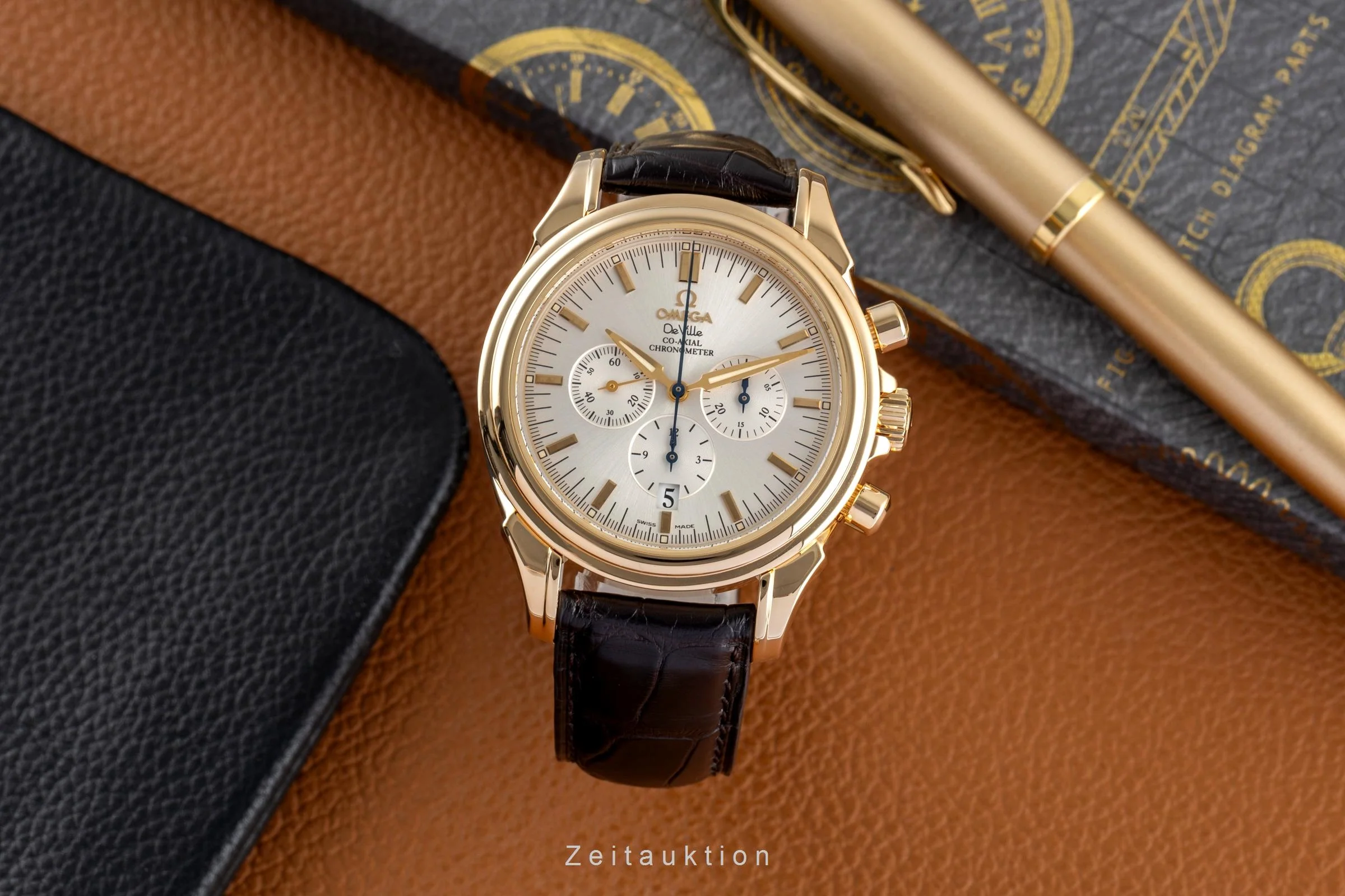 Omega De Ville chronograph 18 ct gold automatic men's watch 4641.30.32  [2502719] - Image 4