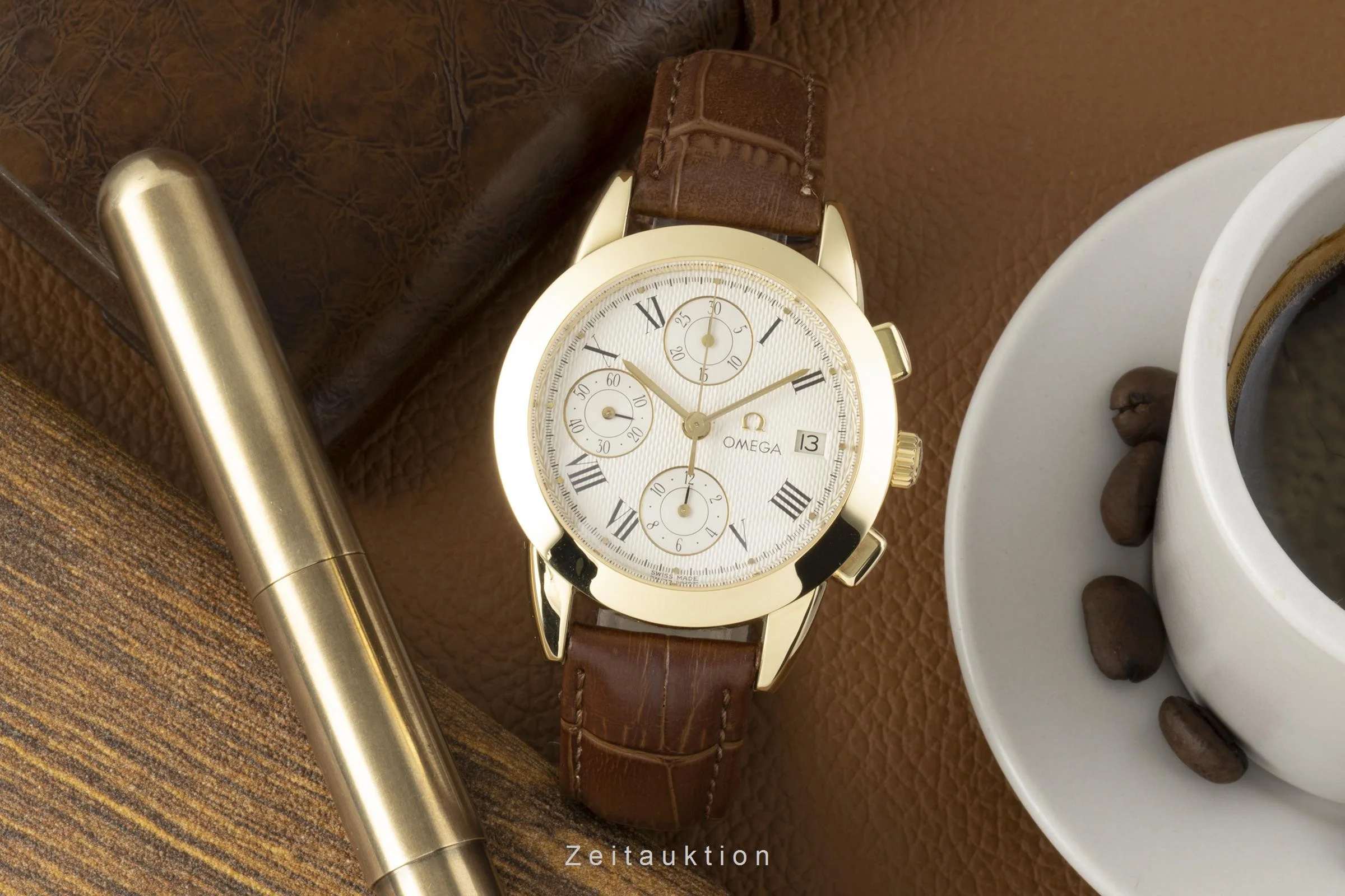 Omega Louis Brandt chronograph 18 ct gold automatic men's watch 5331.51.00, 175.0500  [2204376] - Image 3