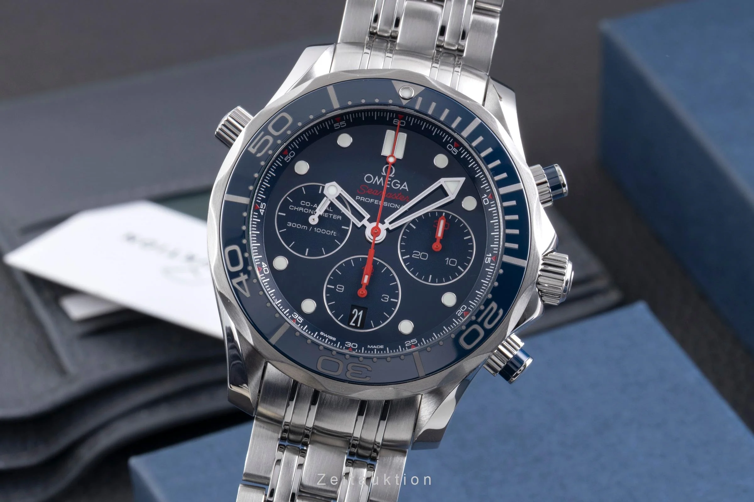 Omega Seamaster chronograph steel automatic men's watch 212.30.44.50.03.001 LP: 9300EUR  [2600665] - Image 2