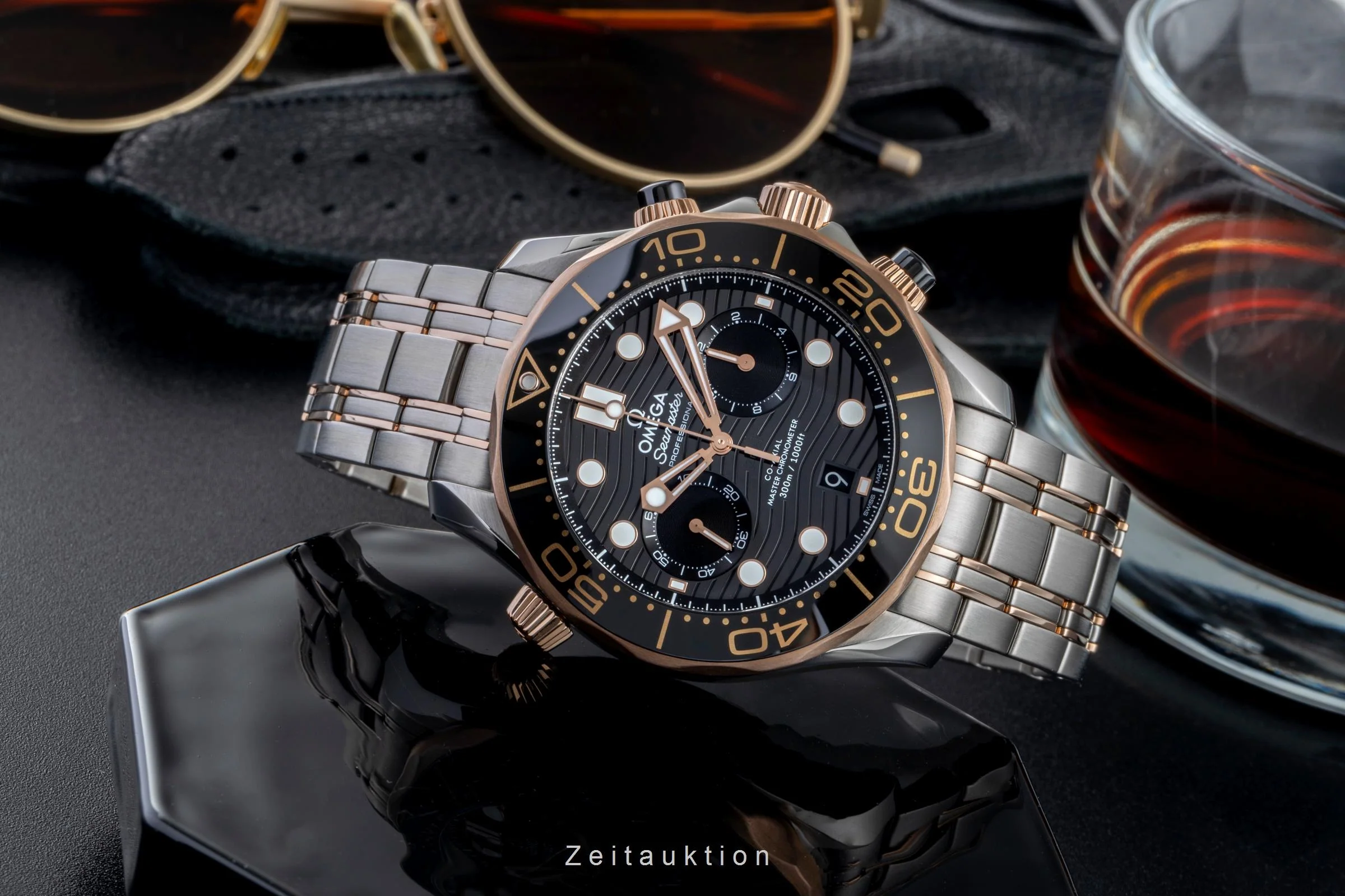 Omega Seamaster chronograph steel / gold automatic men's watch 210.20.44.51.01.001 LP: 17500EUR  [2506393] - Image 3