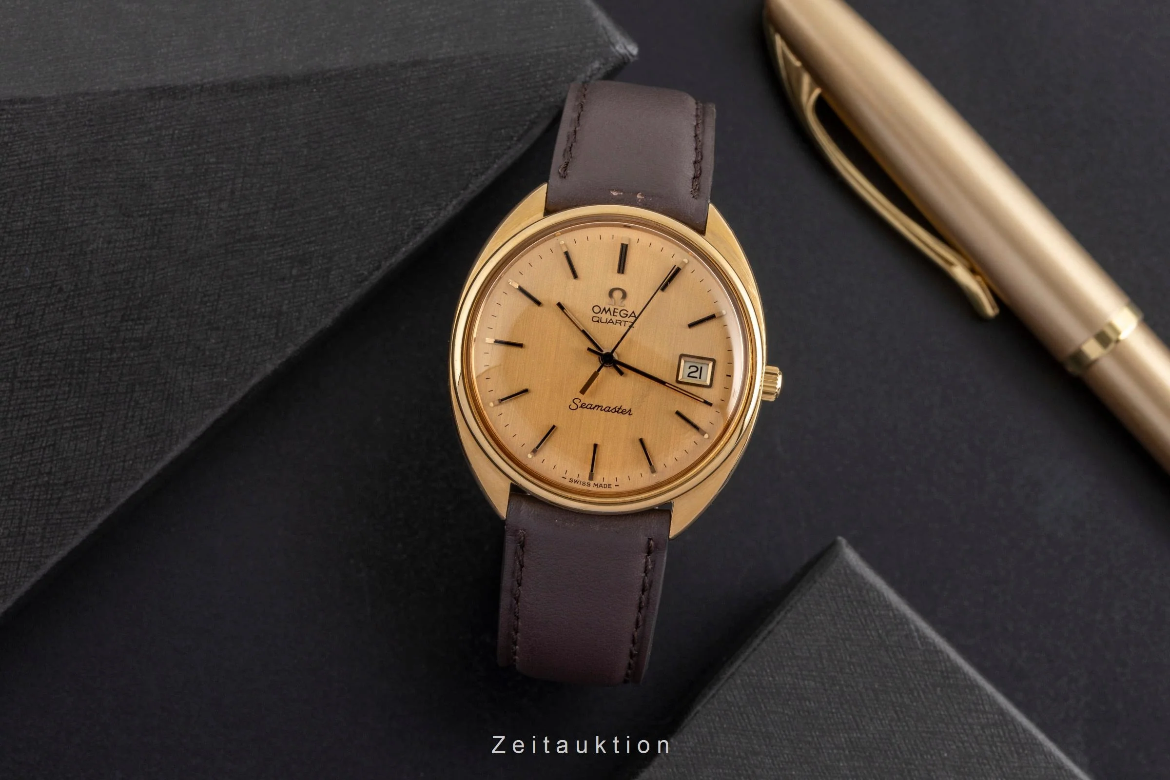 Omega Seamaster gold-plated quartz men's watch 196.0078  [2500186] - Image 4