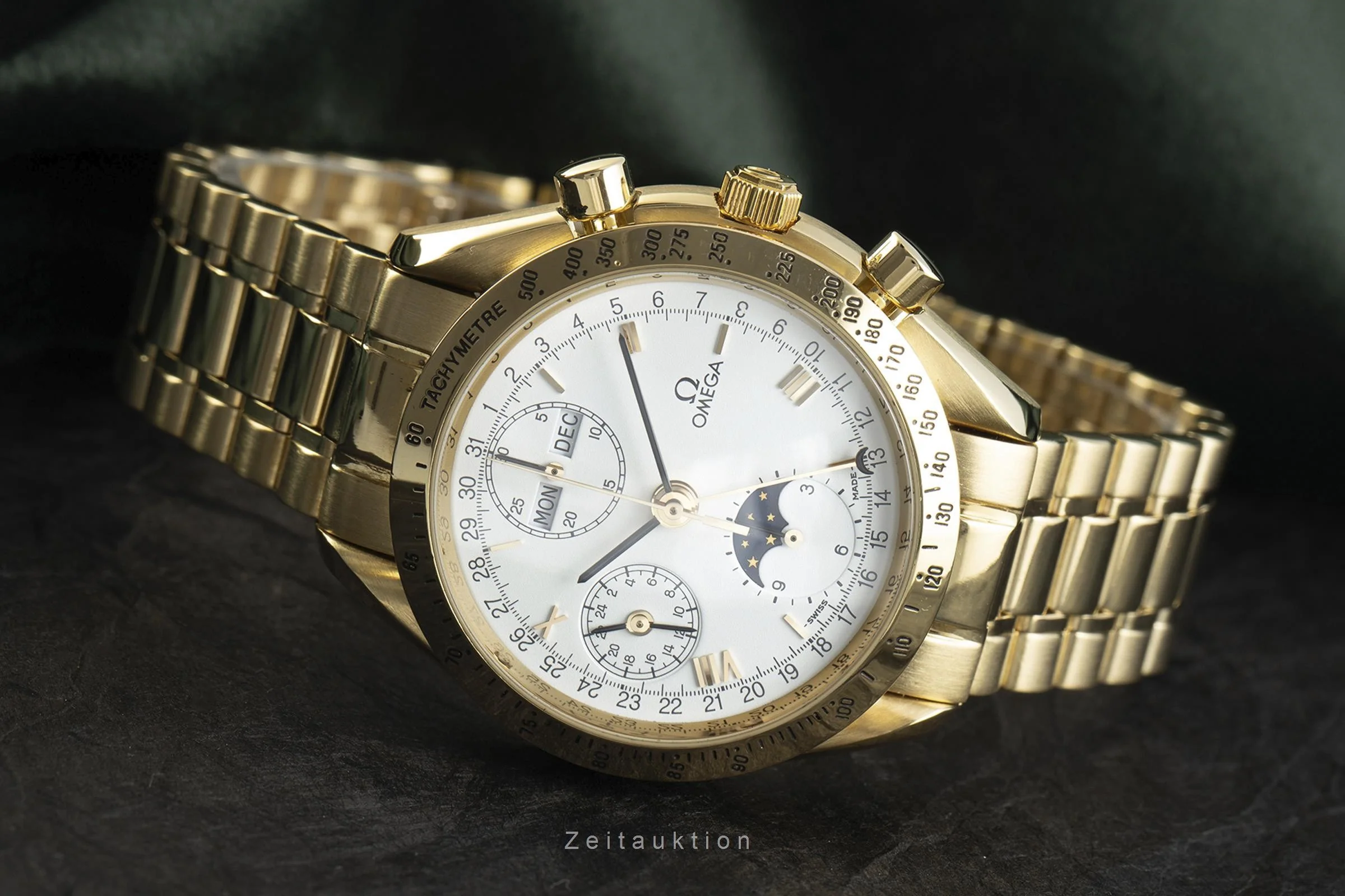 Omega Speedmaster chronograph 18 ct gold automatic men's watch 175.0044, 375.0044  [2107715] - Image 3
