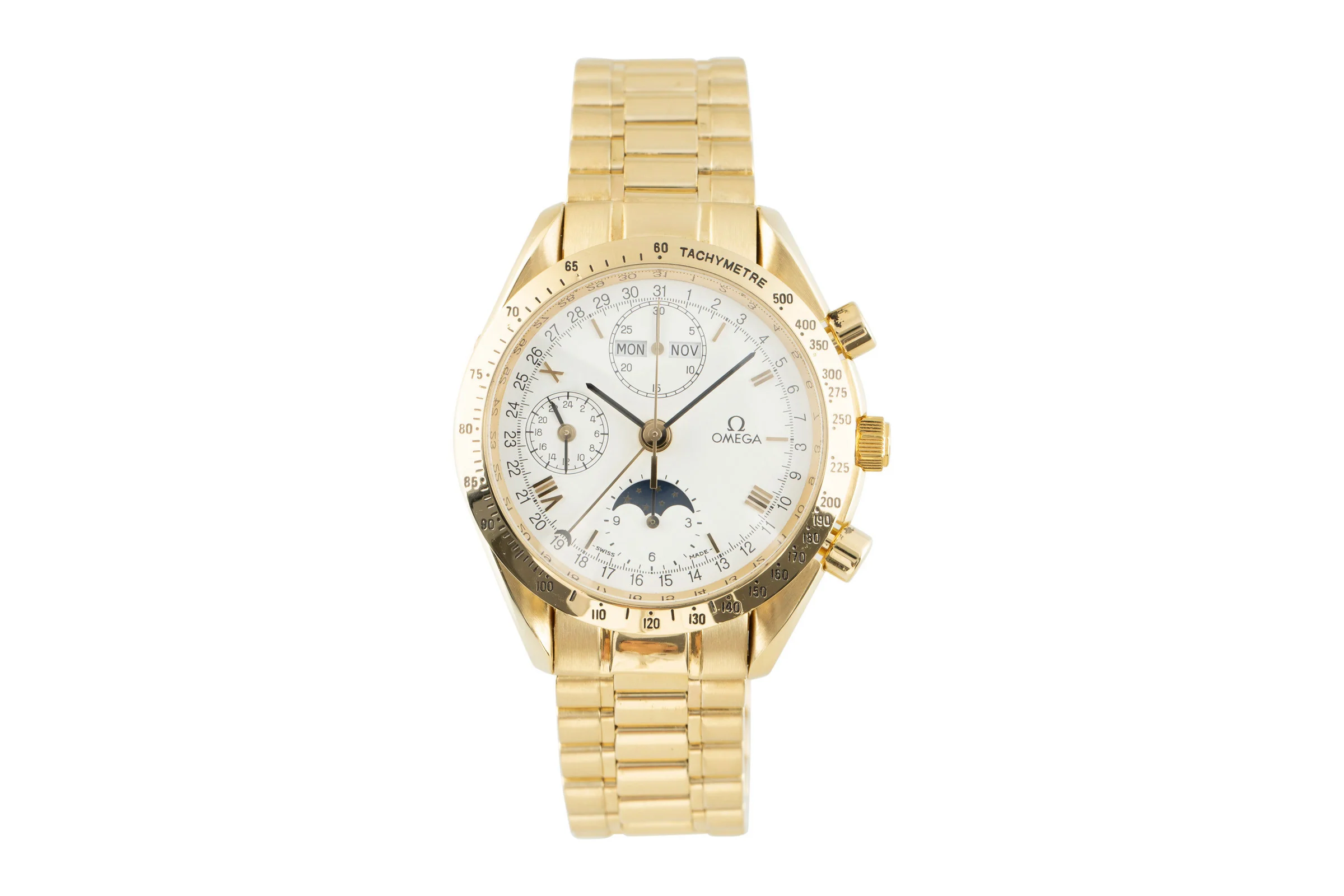 Omega Speedmaster chronograph 18 ct gold automatic men's watch 175.0044, 375.0044  [2107715] - Image 4