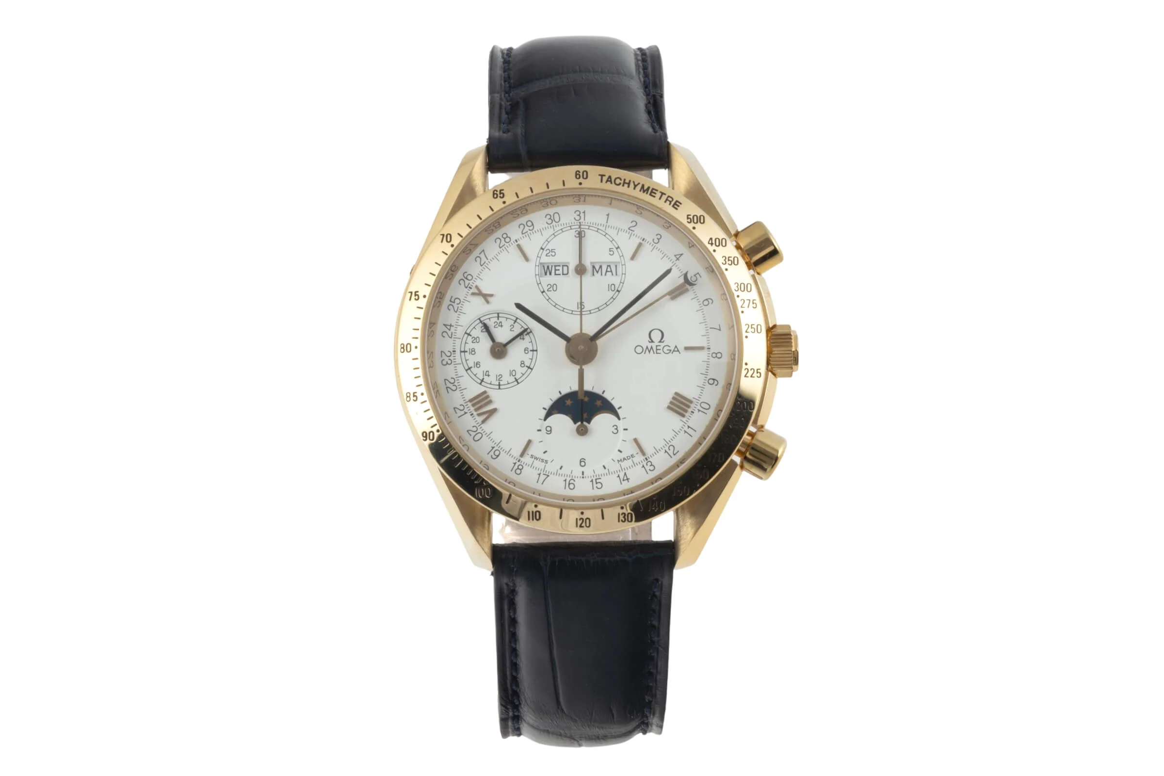 Omega Speedmaster chronograph 18 ct gold automatic men's watch 3131.20 LP: 21300EUR  [2401943] - Image 4