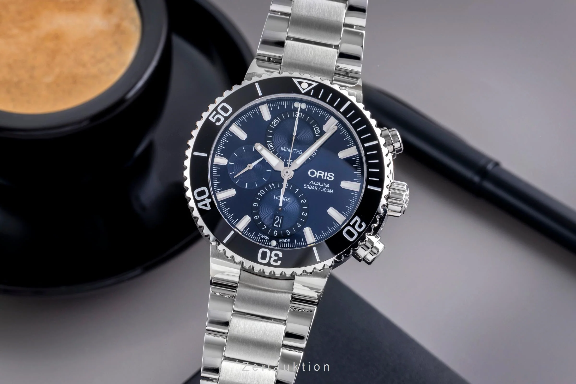 Oris Aquis Date chronograph steel automatic men's watch 01 774 7743 4155-07 8 24 05PEB LP: 3700EUR  [2507472] - Image 2