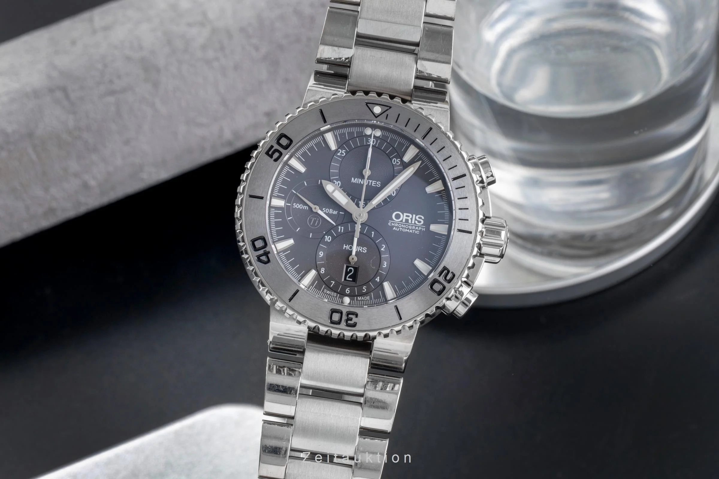 Oris Aquis Date chronograph titanium automatic men's watch 01 674 7655 7253-07 8 26 75PEB  [2505373] - Image 2