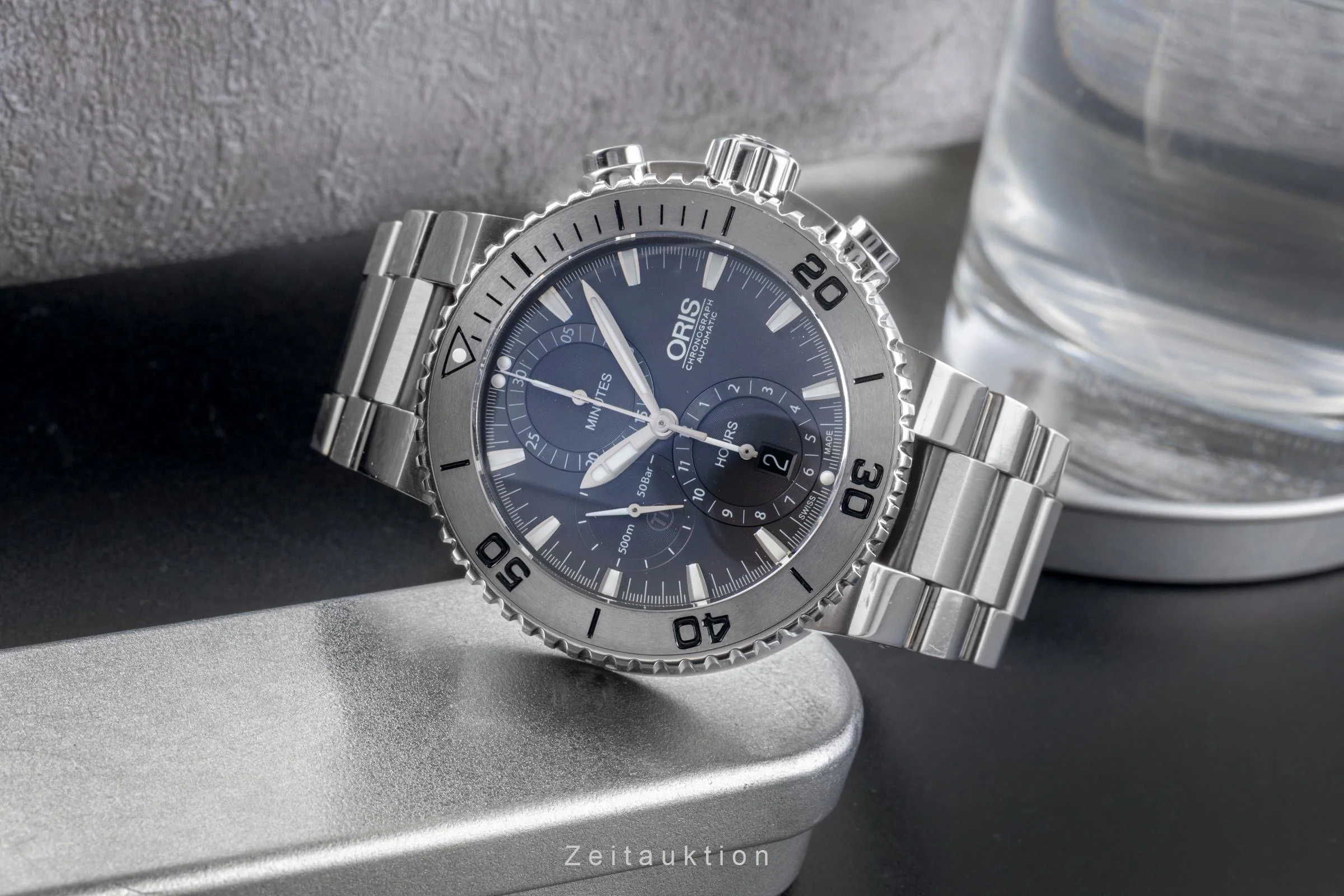 Oris Aquis Date chronograph titanium automatic men's watch 01 674 7655 7253-07 8 26 75PEB  [2505373] - Image 3