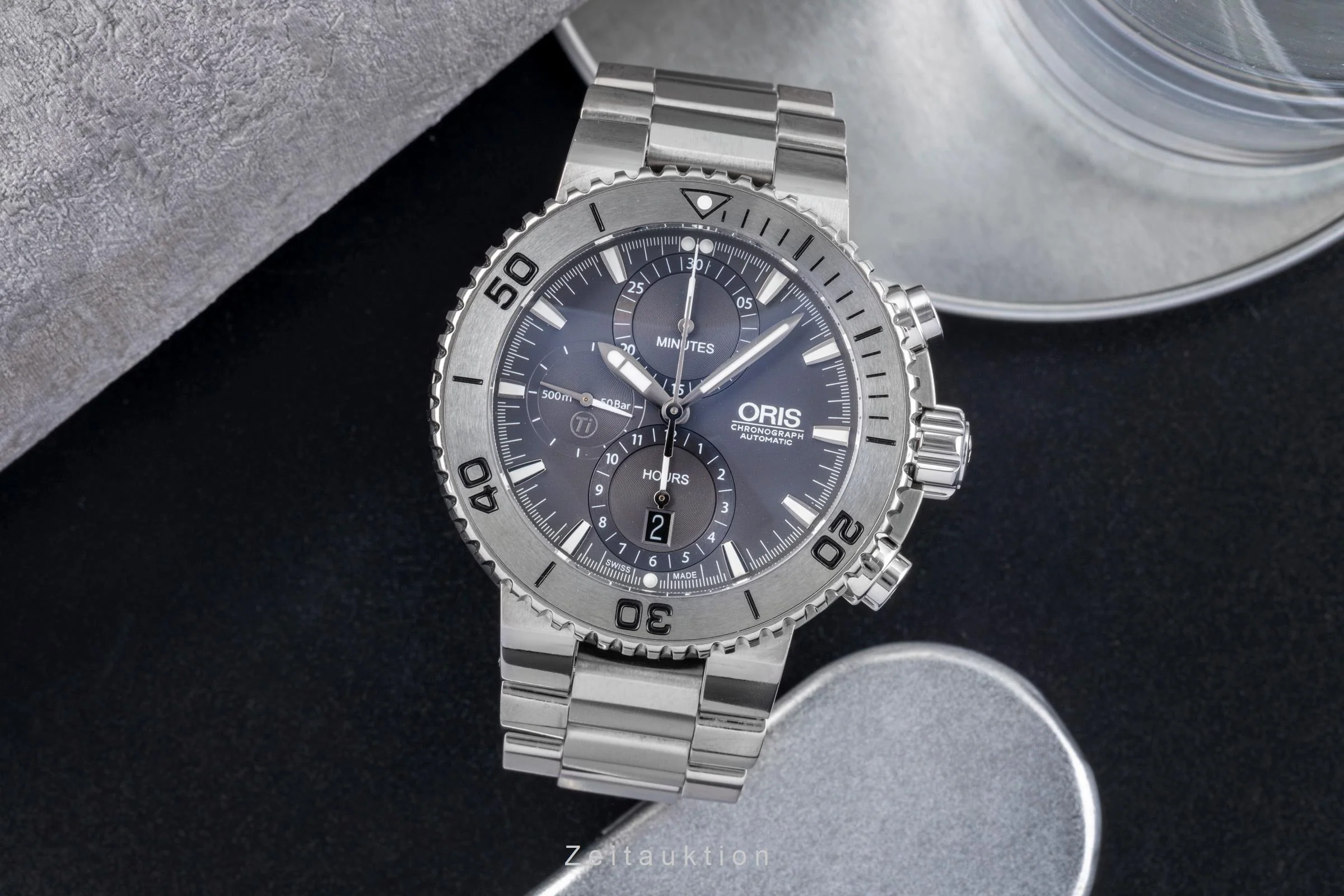 Oris Aquis Date chronograph titanium automatic men's watch 01 674 7655 7253-07 8 26 75PEB  [2505373] - Image 4