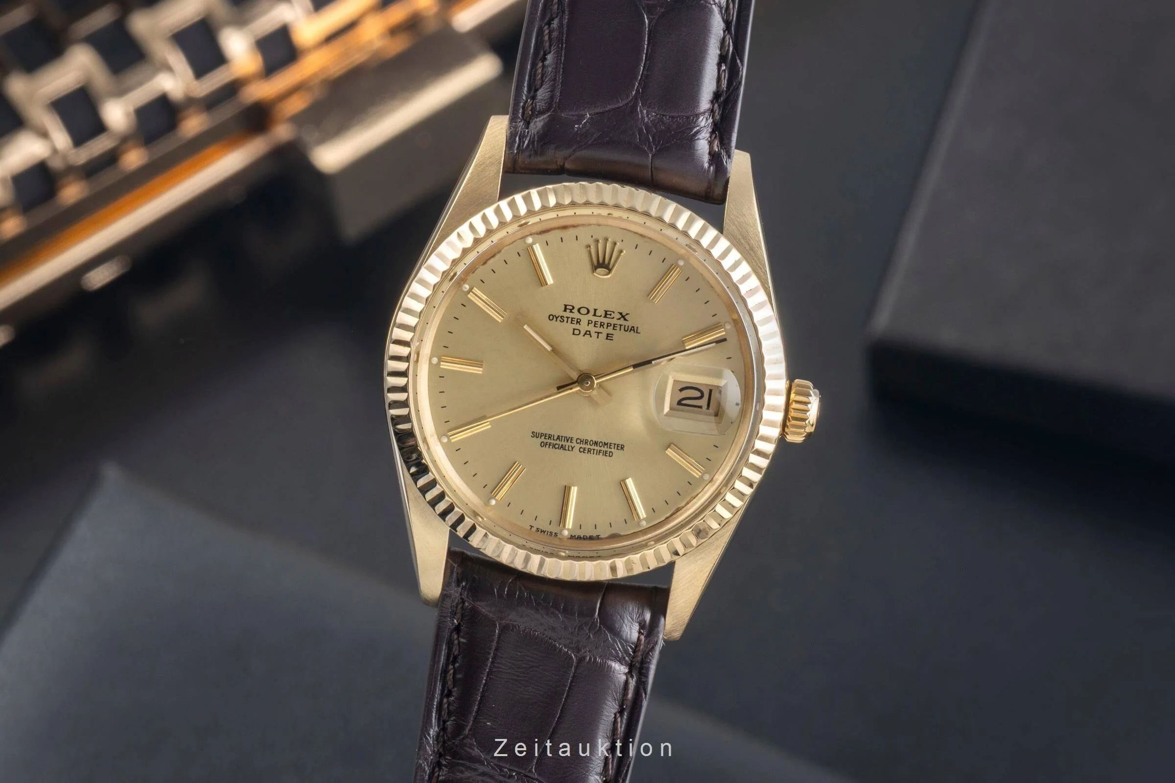 Rolex Date 14 ct yellow gold automatic men's watch 15037 Vintage  [2500495] - Image 2