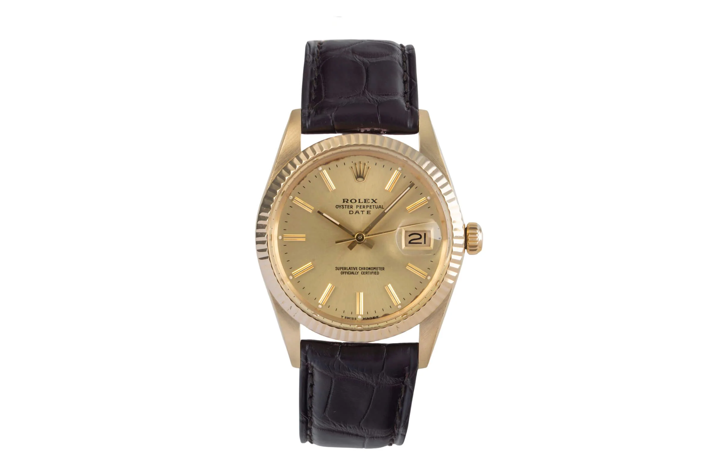 Rolex Date 14 ct yellow gold automatic men's watch 15037 Vintage  [2500495] - Image 5