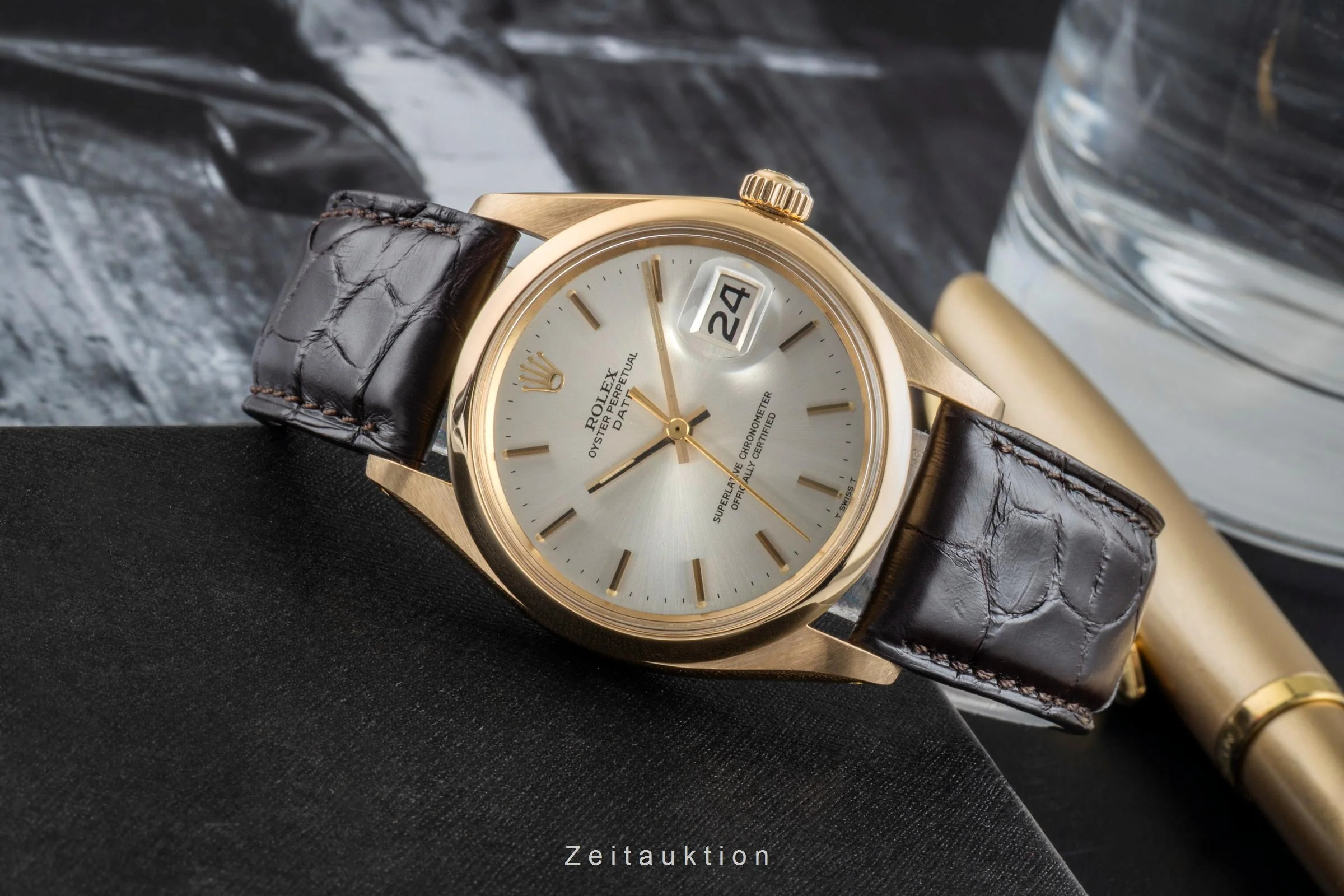 Rolex Date 18 ct gold automatic men's watch 1500 Vintage  [2505934] - Image 3
