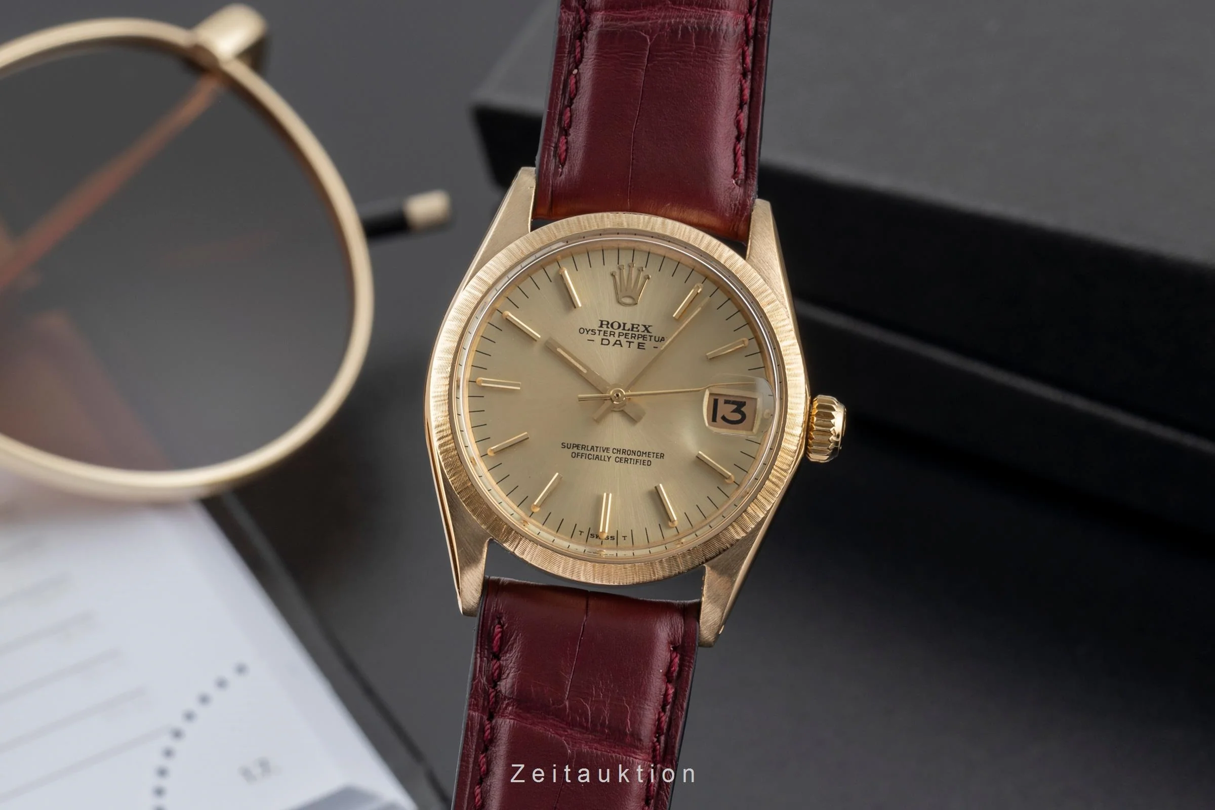Rolex Date 18 ct gold automatic women's watch 6627  [2502473] - Image 2