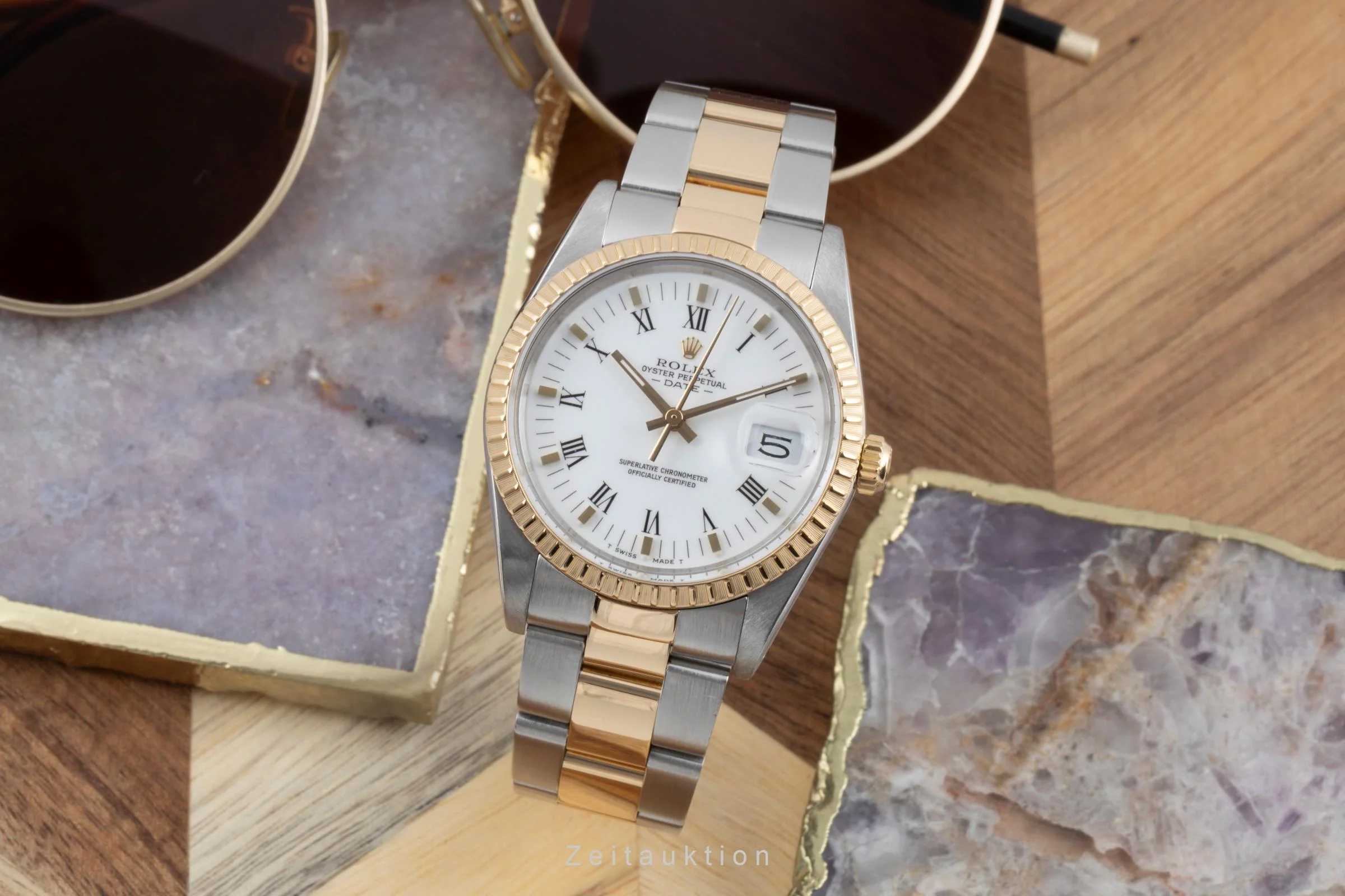 Rolex Date steel / gold automatic men's watch 15053  [2504612] - Image 4