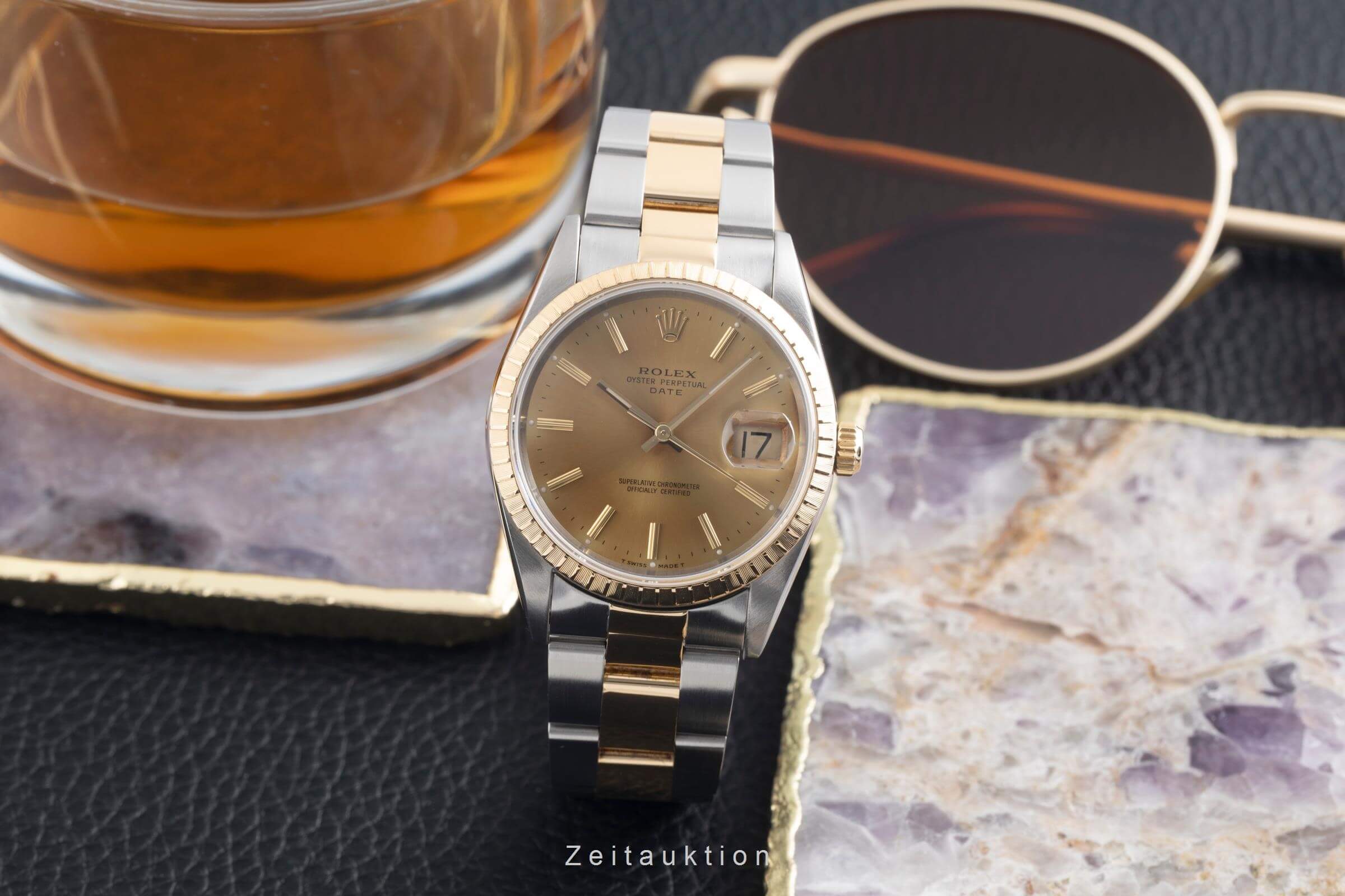 Rolex Date steel / gold automatic men's watch 15233  [2501776] - Image 4