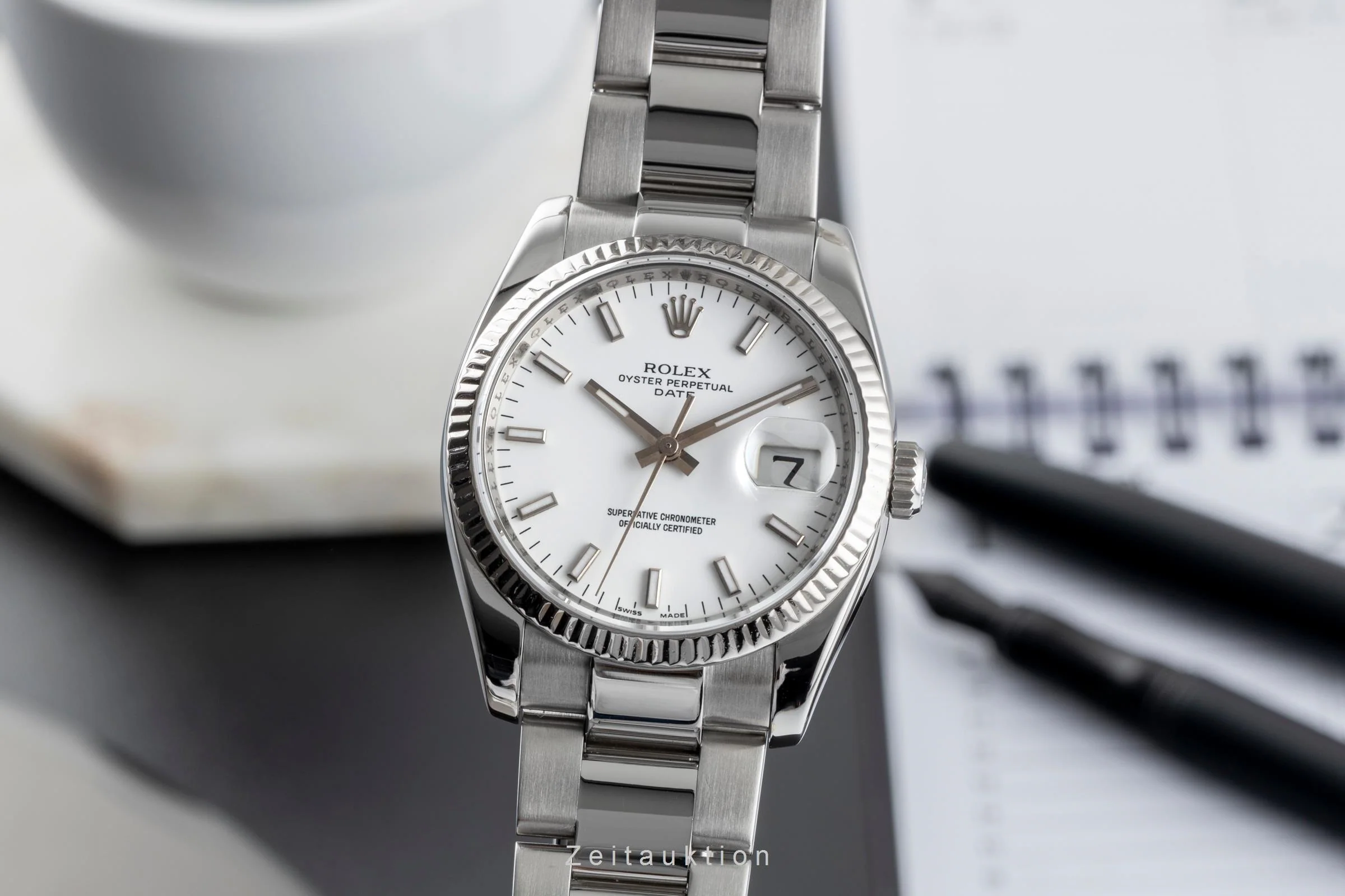 Rolex Date steel / white gold automatic men's watch 115234  [2501684] - Image 2