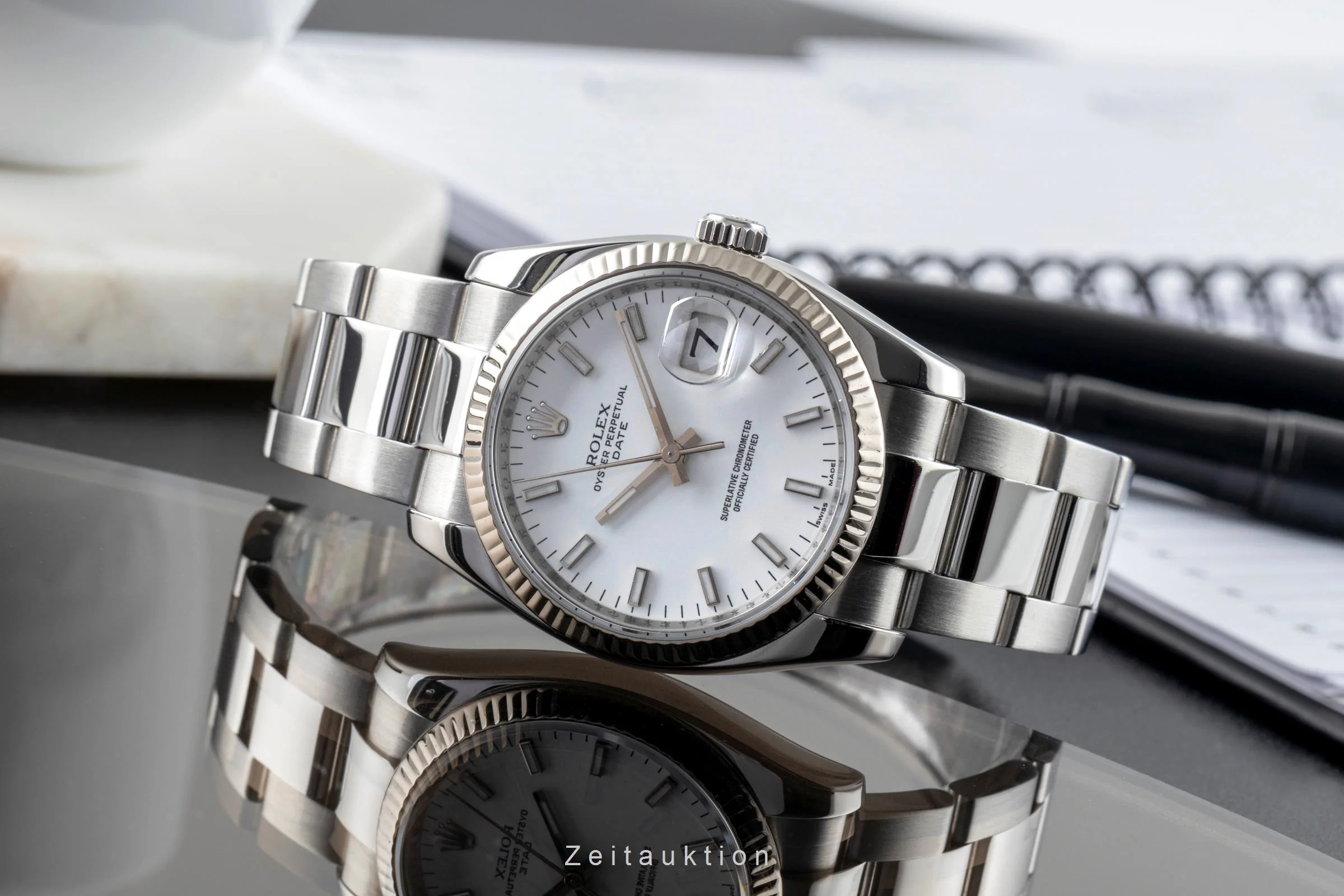 Rolex Date steel / white gold automatic men's watch 115234  [2501684] - Image 3