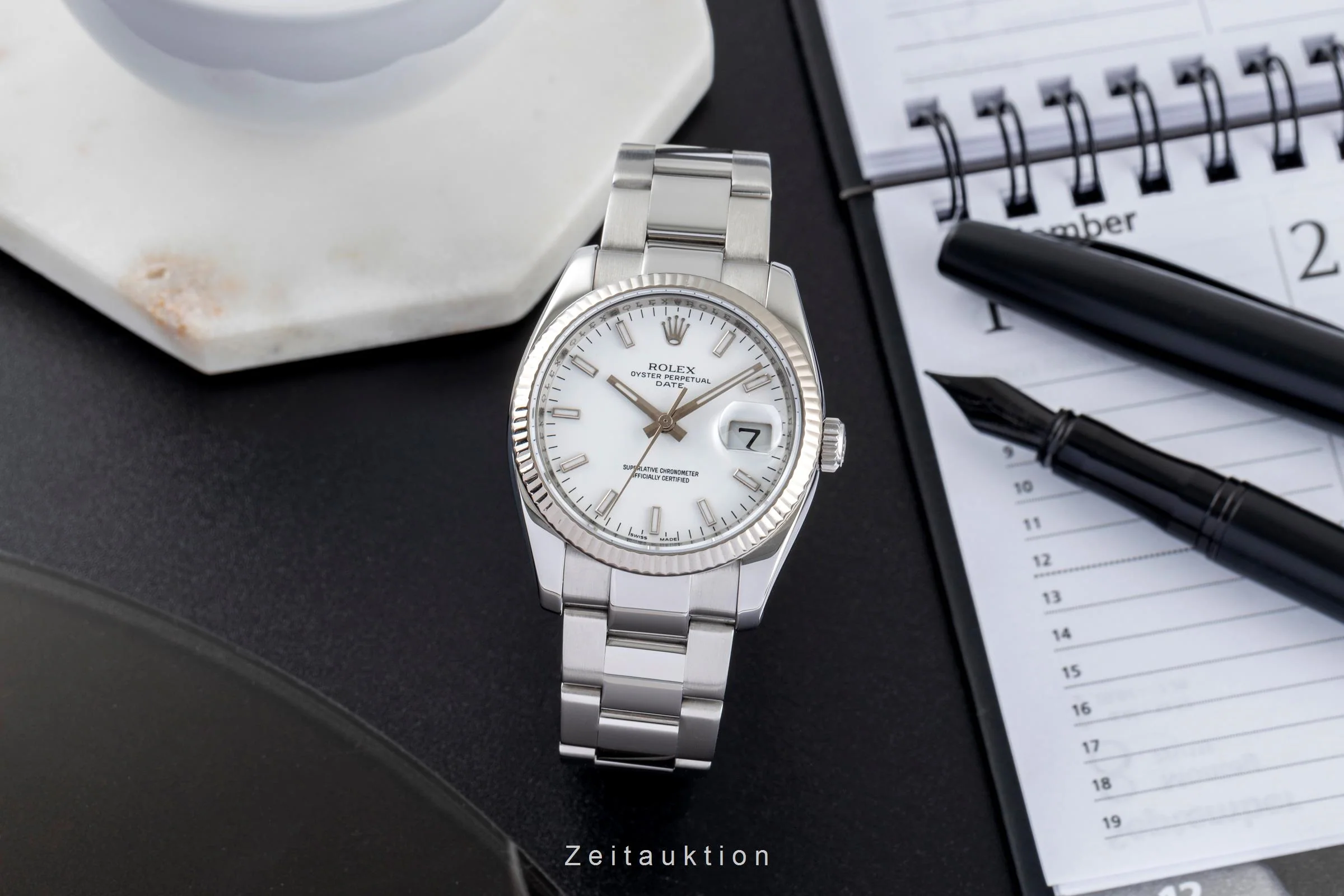 Rolex Date steel / white gold automatic men's watch 115234  [2501684] - Image 4