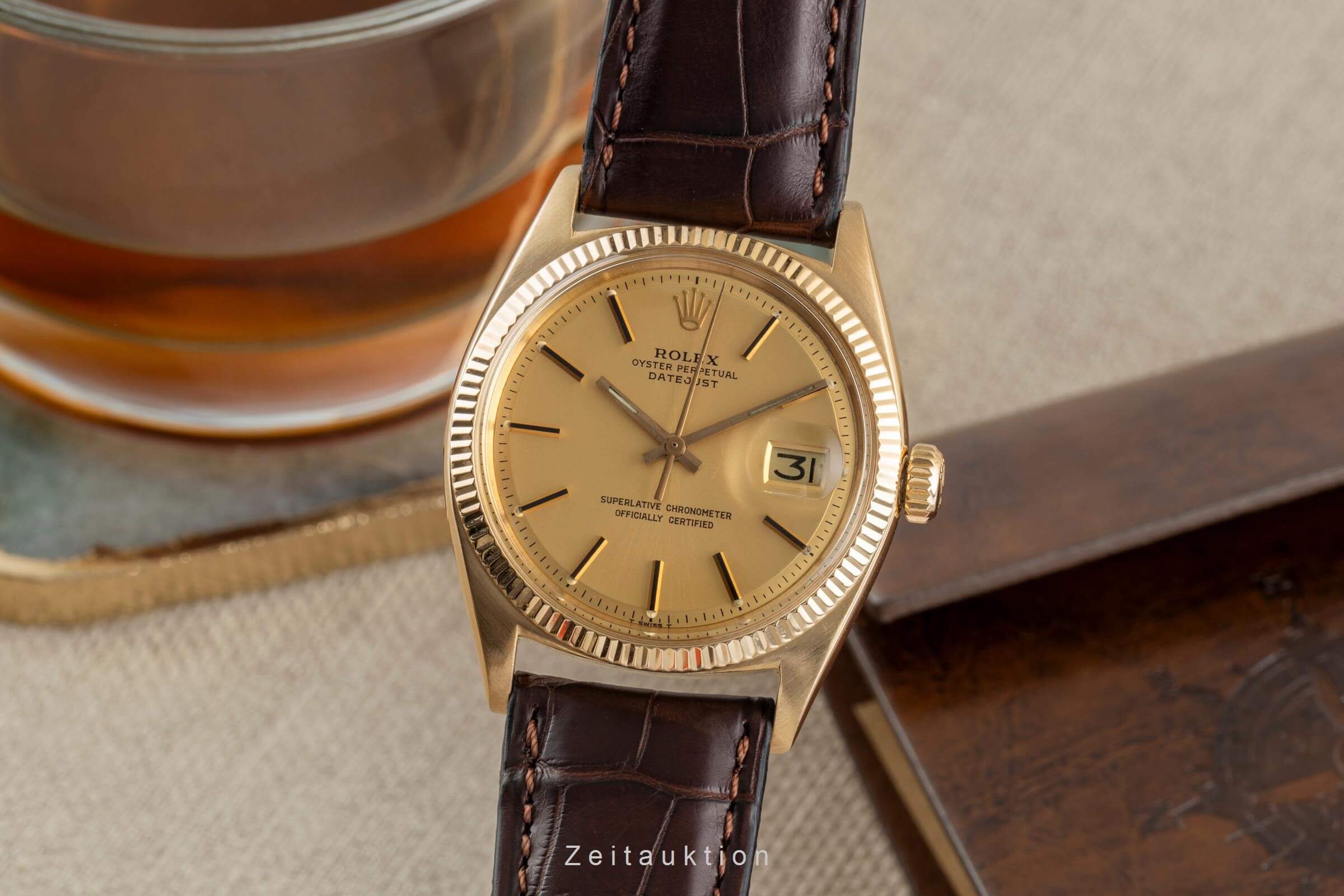 Rolex Datejust 18 ct gold automatic men's watch 1601 Vintage  [2501823] - Image 2
