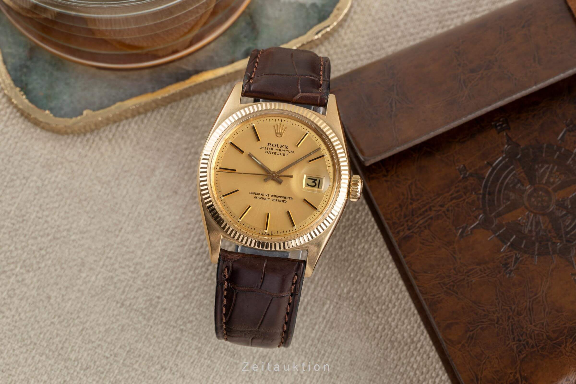 Rolex Datejust 18 ct gold automatic men's watch 1601 Vintage  [2501823] - Image 4