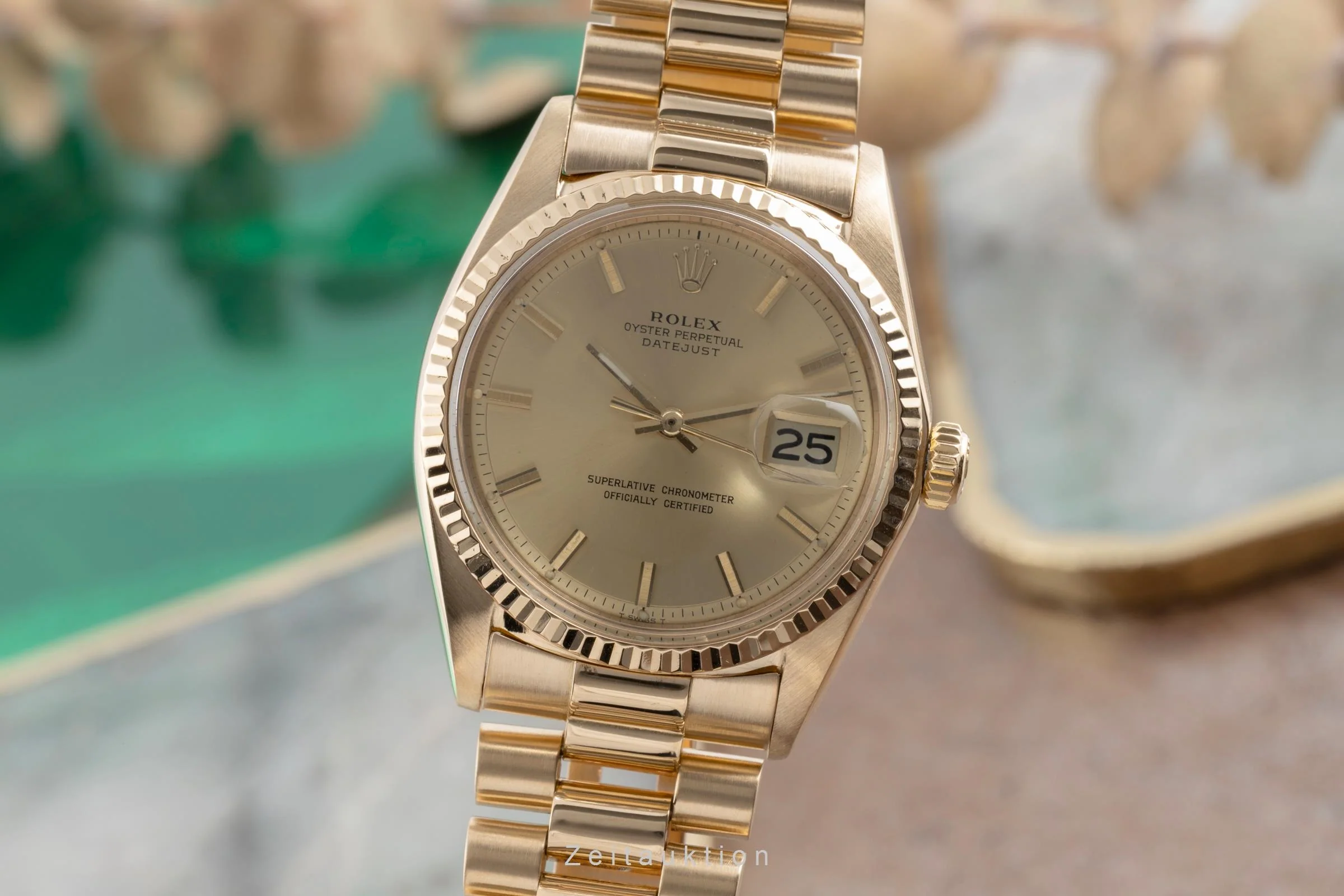 Rolex Datejust 18 ct gold automatic men's watch 1601 Vintage  [2503039] - Image 2
