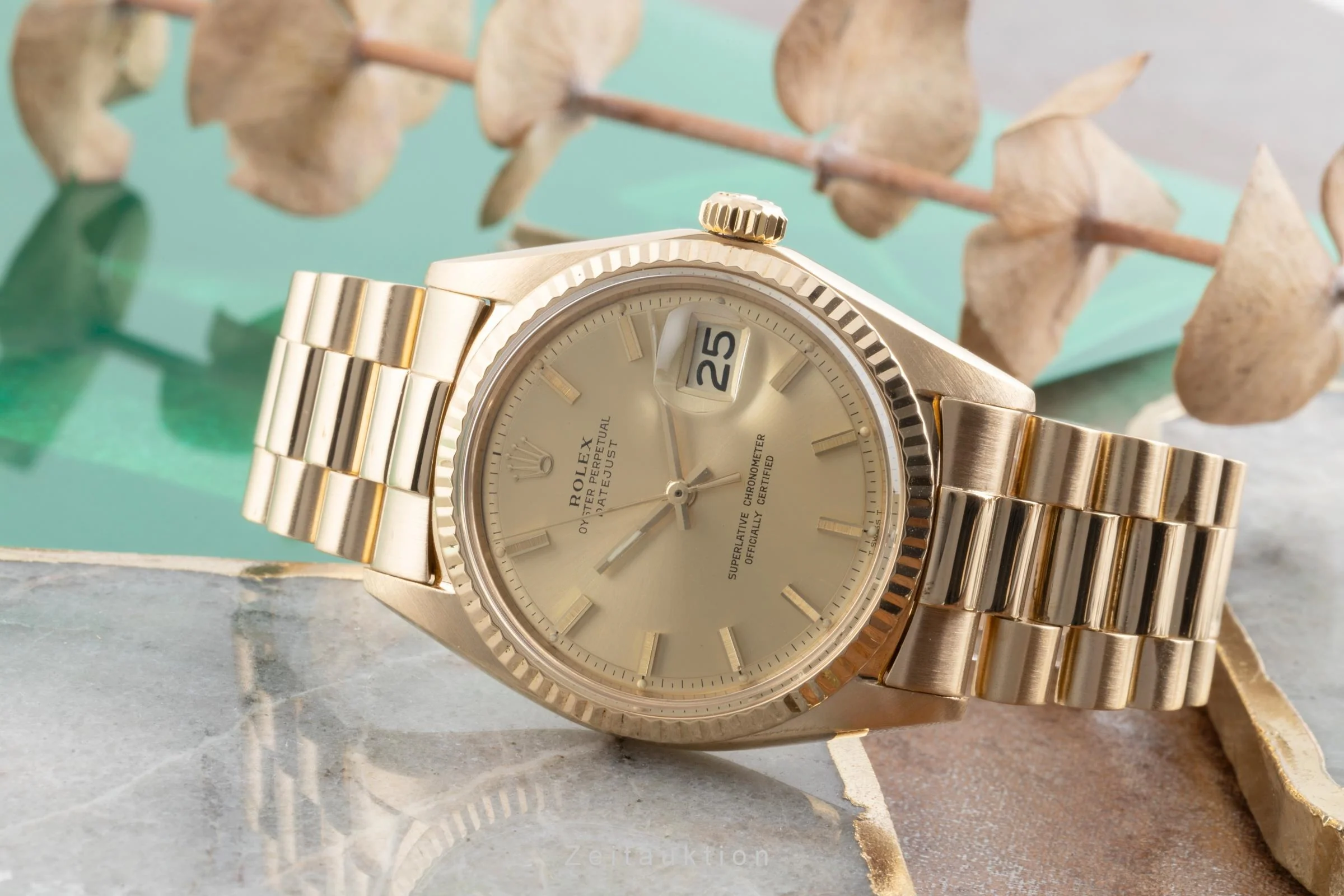 Rolex Datejust 18 ct gold automatic men's watch 1601 Vintage  [2503039] - Image 3