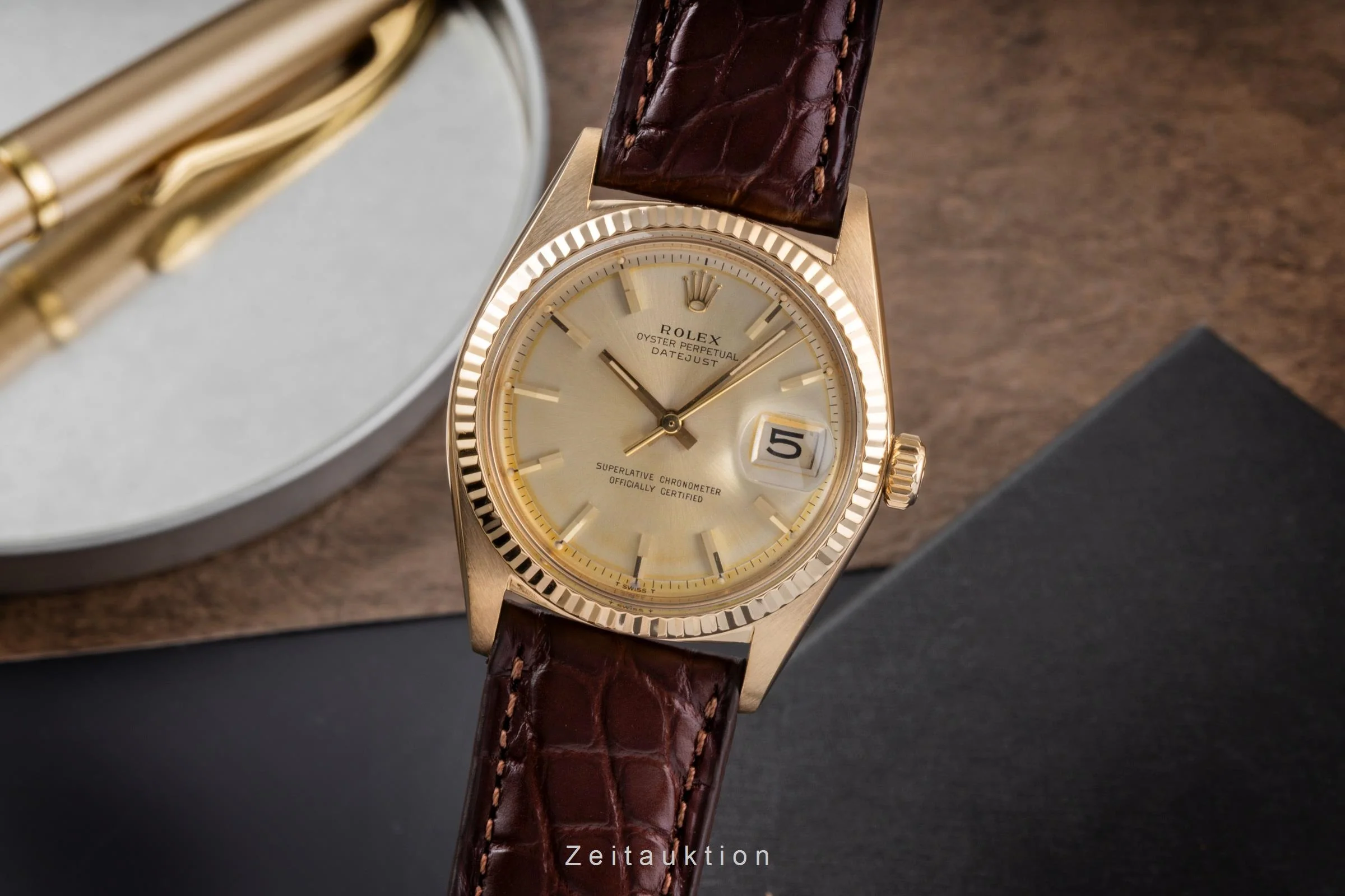 Rolex Datejust 18 ct gold automatic men's watch 1601 Vintage  [2504067] - Image 2