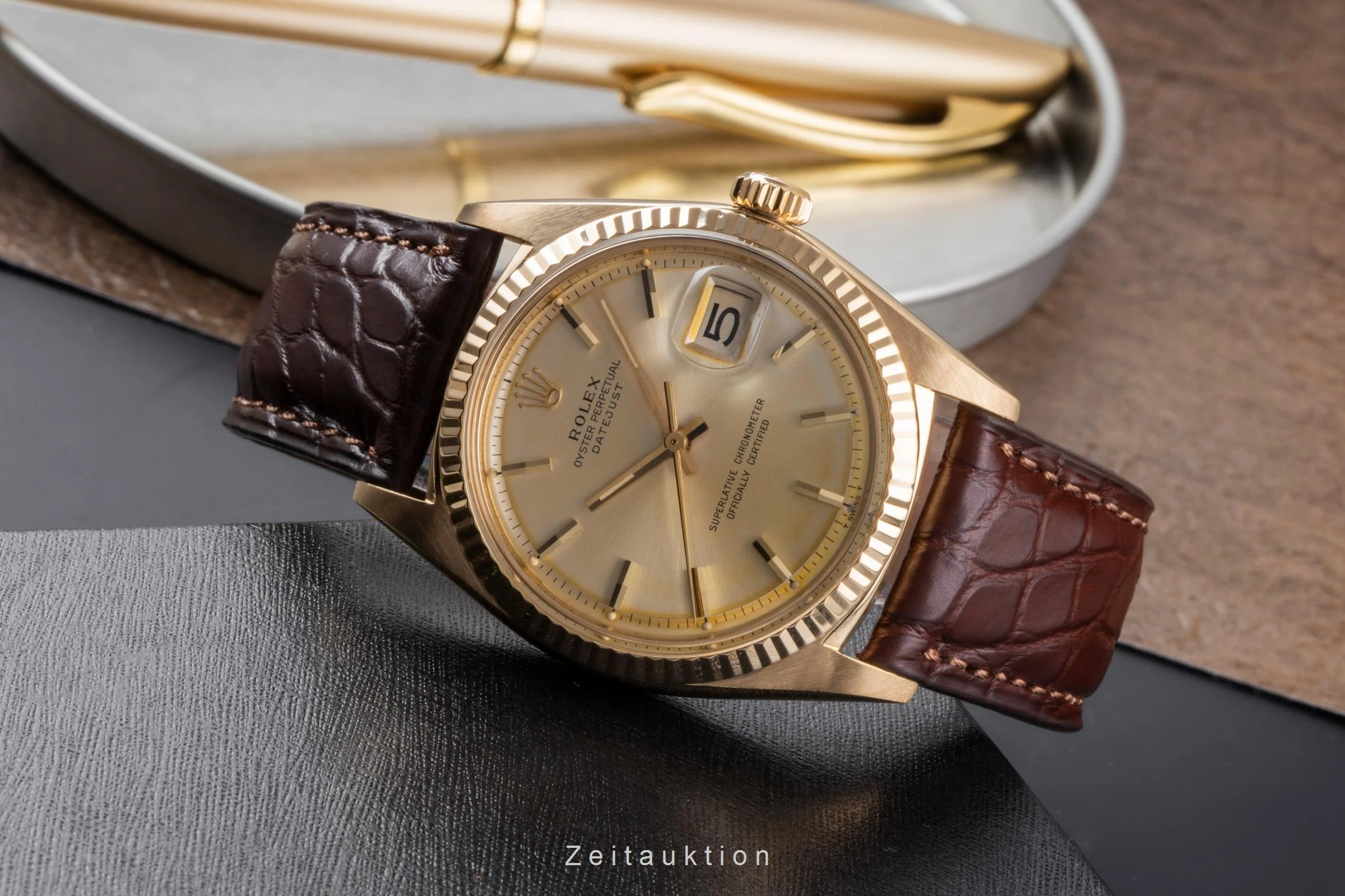 Rolex Datejust 18 ct gold automatic men's watch 1601 Vintage  [2504067] - Image 3