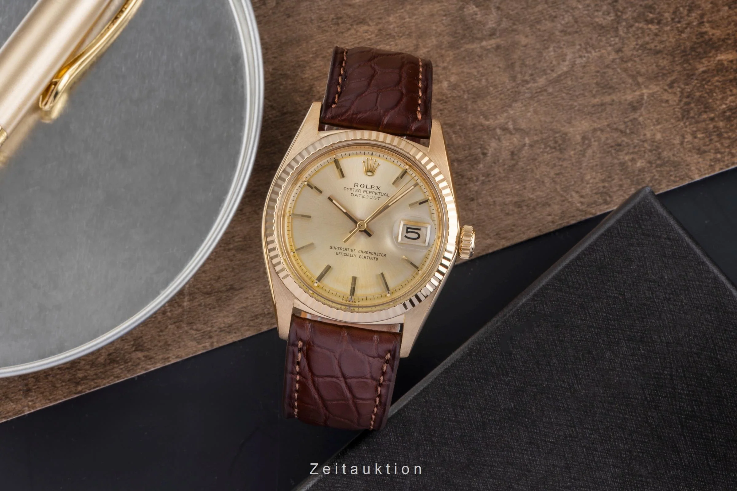Rolex Datejust 18 ct gold automatic men's watch 1601 Vintage  [2504067] - Image 4