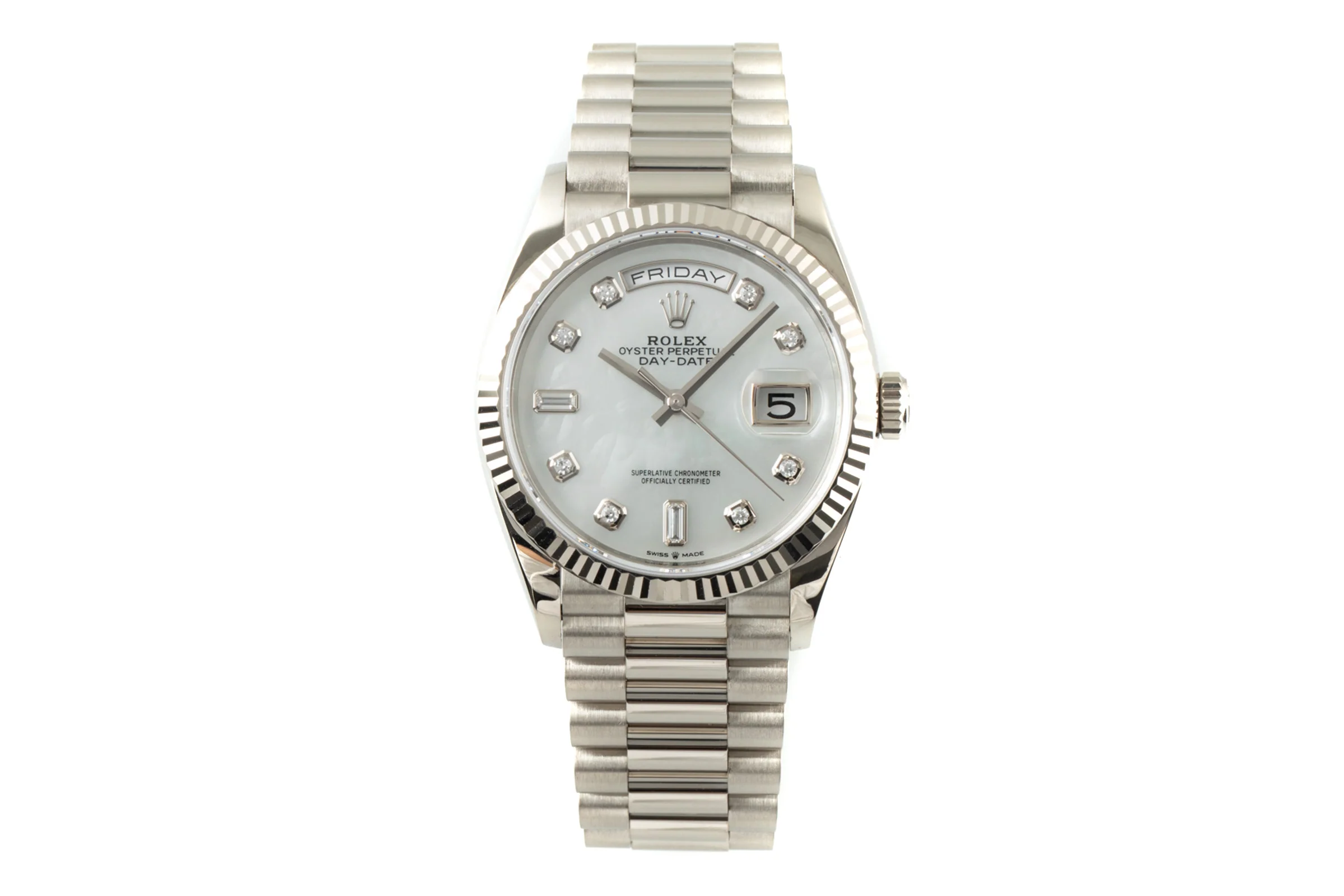 Rolex Day-Date 18 ct white gold automatic men's watch 128239  [2200990] - Image 4