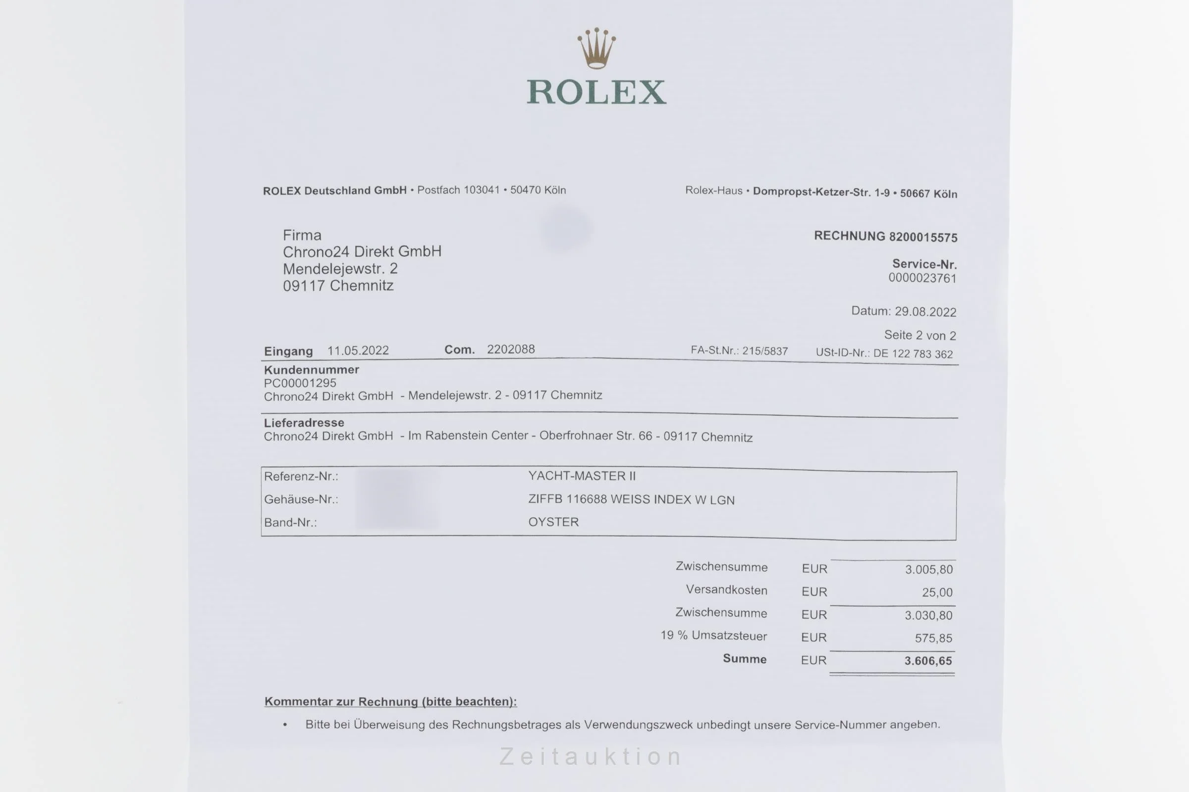 Rolex Yacht-Master II chronograph 18 ct white gold automatic men's watch 116689  [2202088] - Image 10