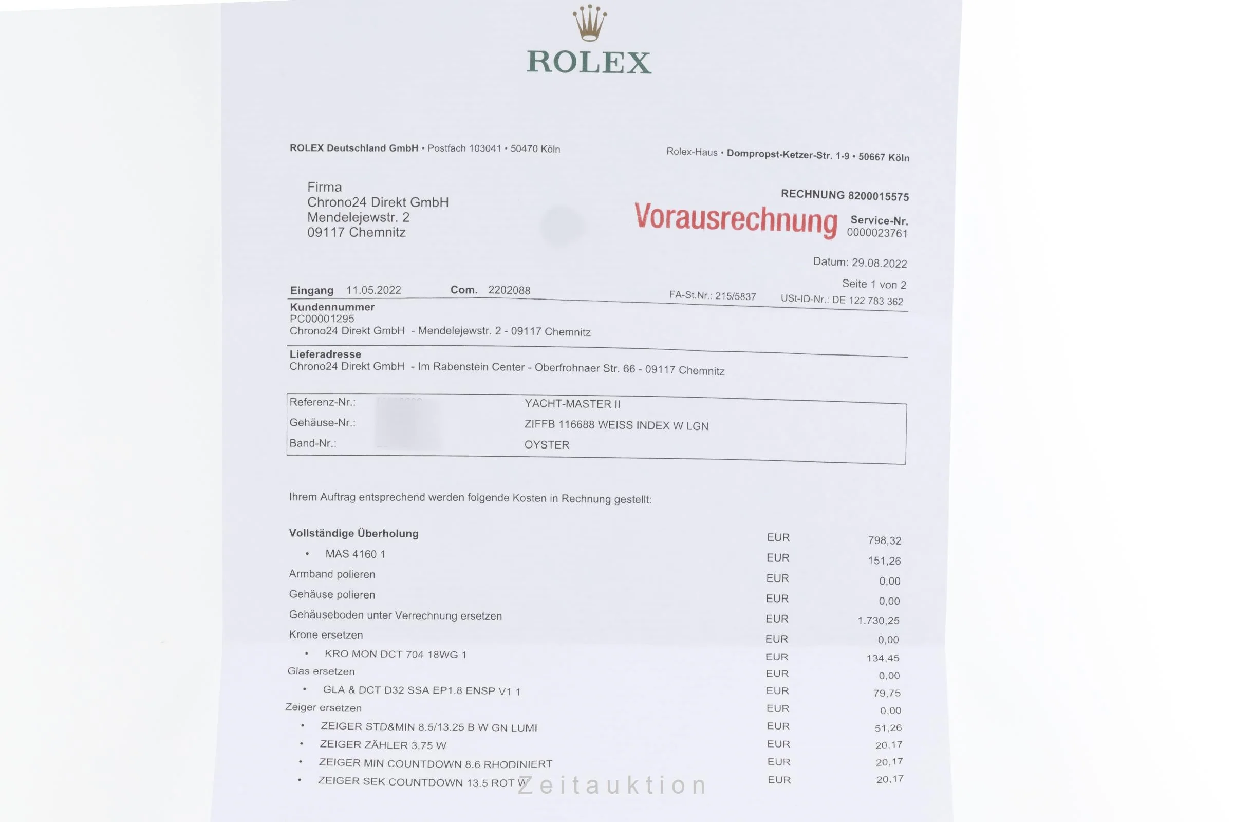 Rolex Yacht-Master II chronograph 18 ct white gold automatic men's watch 116689  [2202088] - Image 9