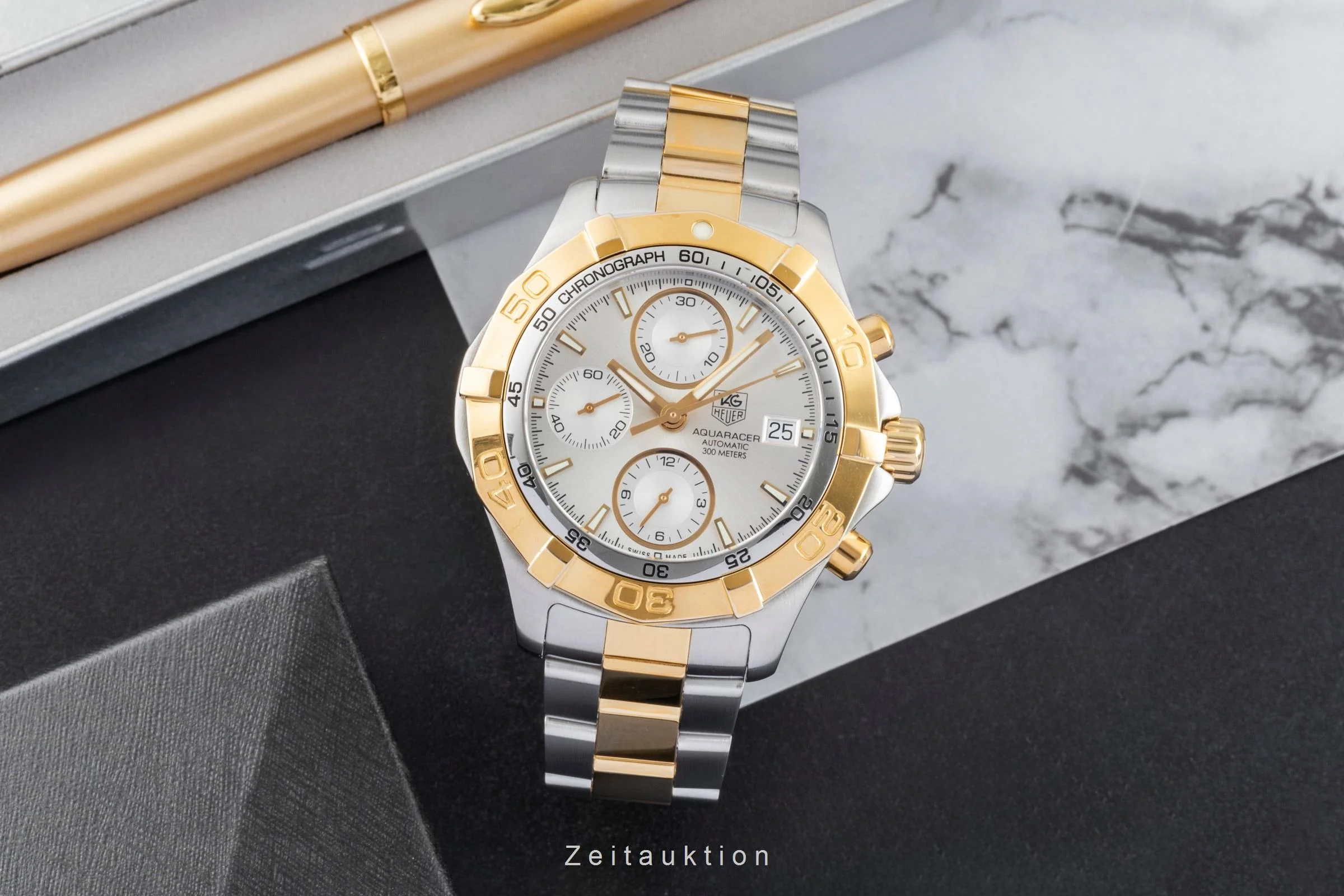Tag Heuer Aquaracer chronograph gilt / steel automatic men's watch CAF2120.BB0816  [2504351] - Image 4