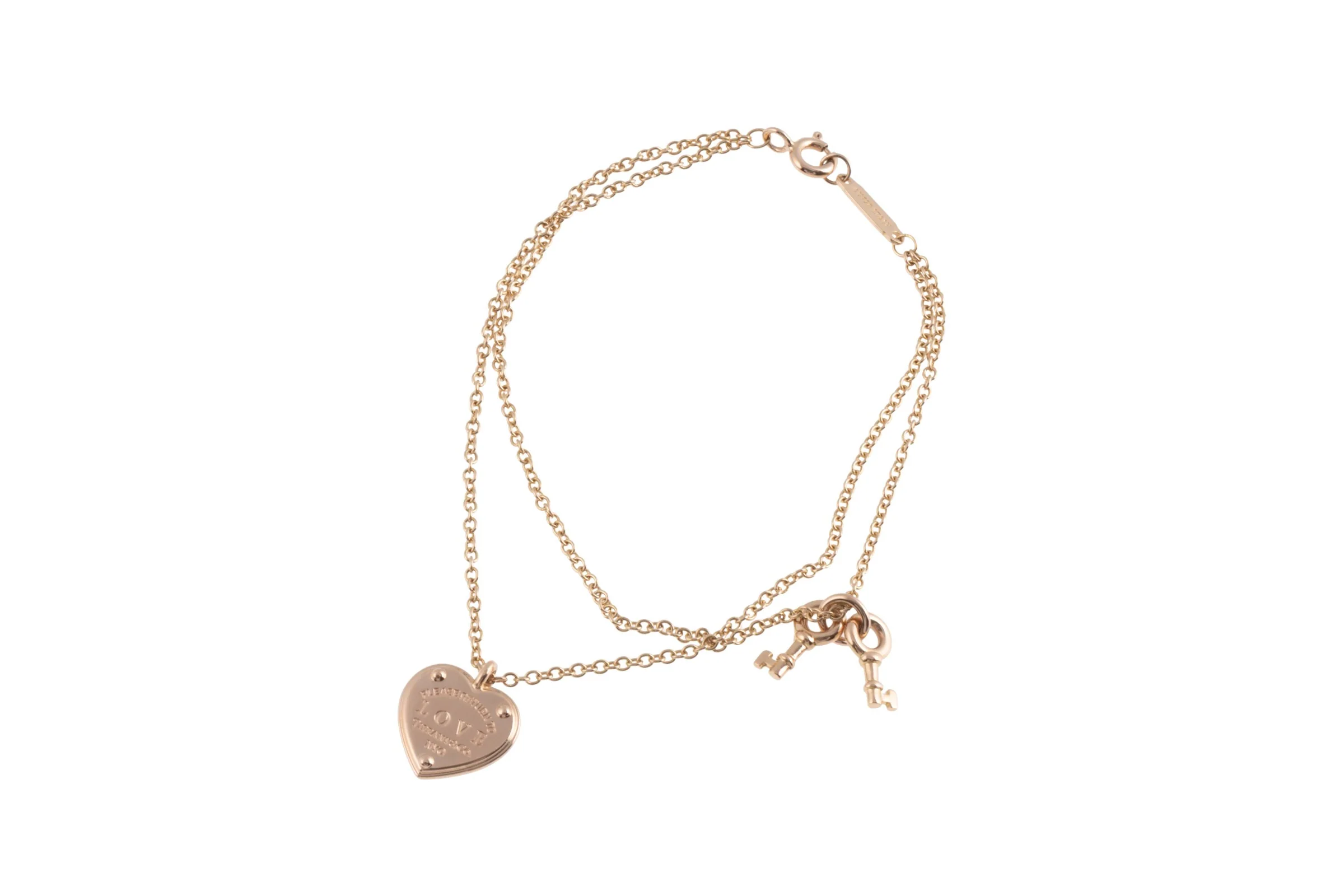 Tiffany & Co. bracelet with heart pendant & key 18k rose gold retail price: 1950,- €[KL26000] - Image 5