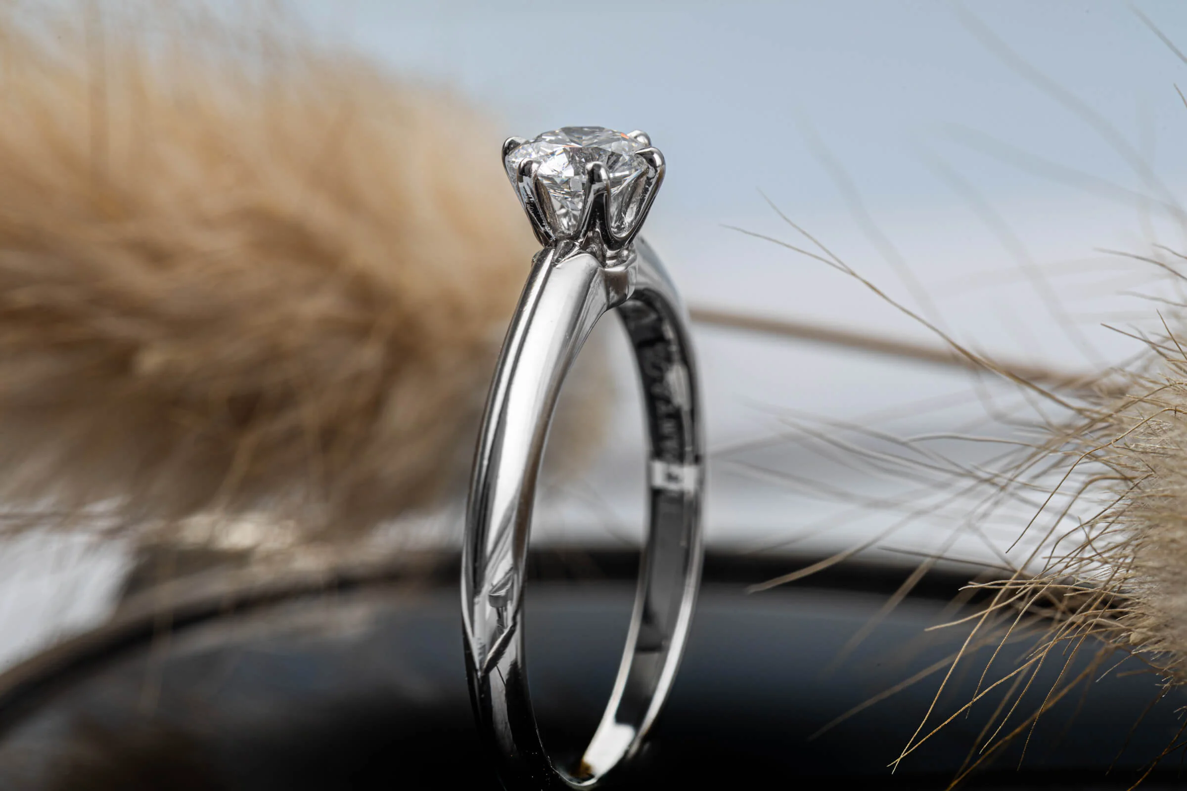 Tiffany & Co. Ring 950 Platinum Brilliant Cut Diamond Ring 0.30ct Women’s Ring Size 46.5 VS1[KL25443] - Image 5