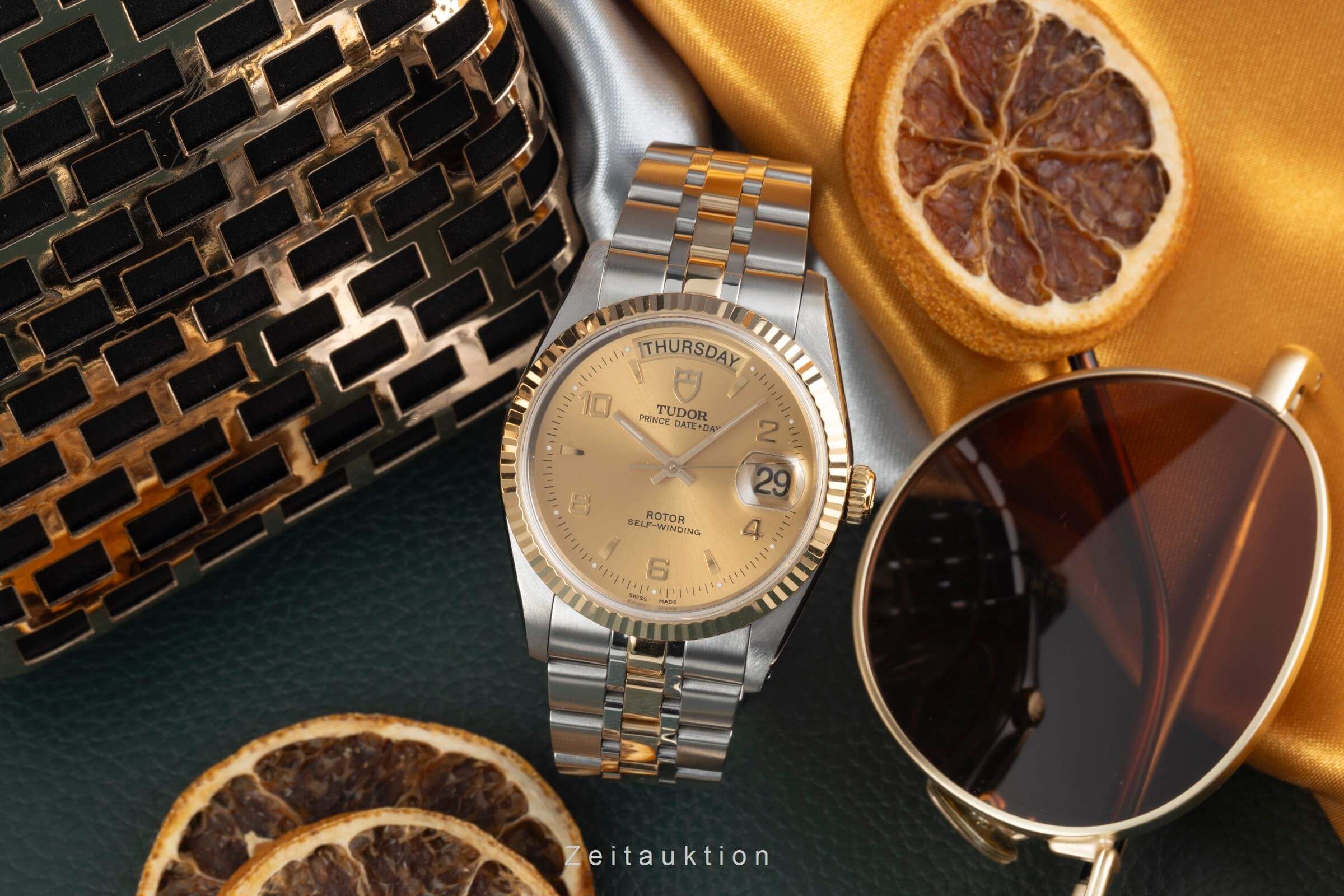 Tudor Date-Day steel / gold automatic men's watch 76213  [2404679] - Image 3