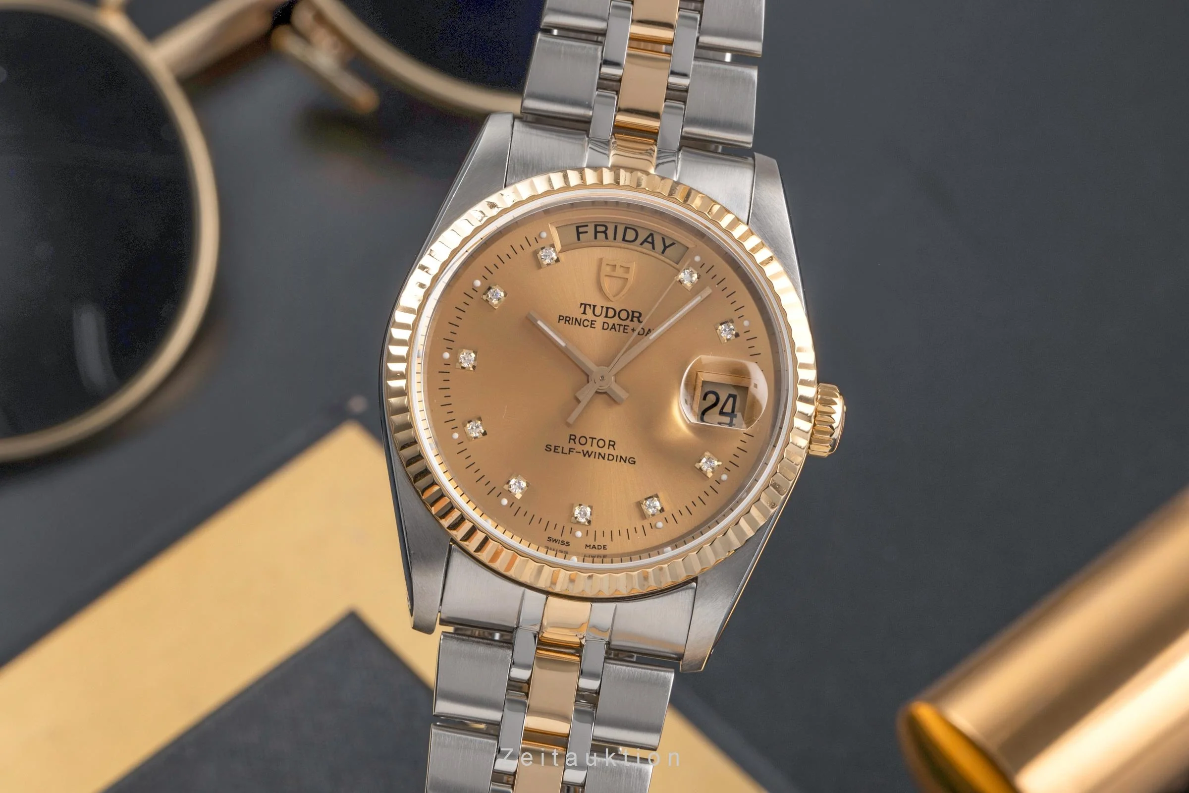 Tudor Date-Day steel / gold automatic men's watch 76213  [2503180] - Image 2
