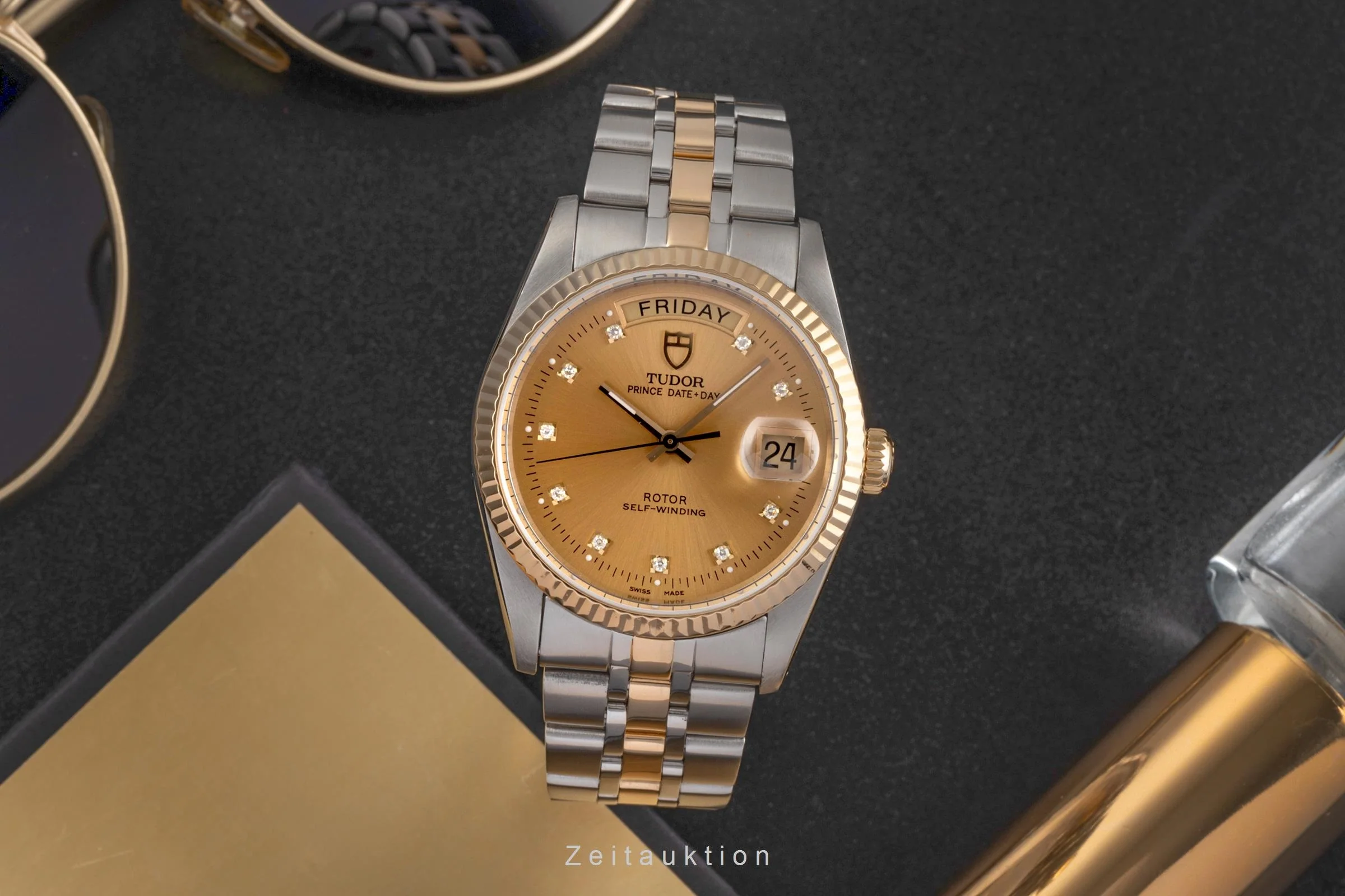 Tudor Date-Day steel / gold automatic men's watch 76213  [2503180] - Image 4