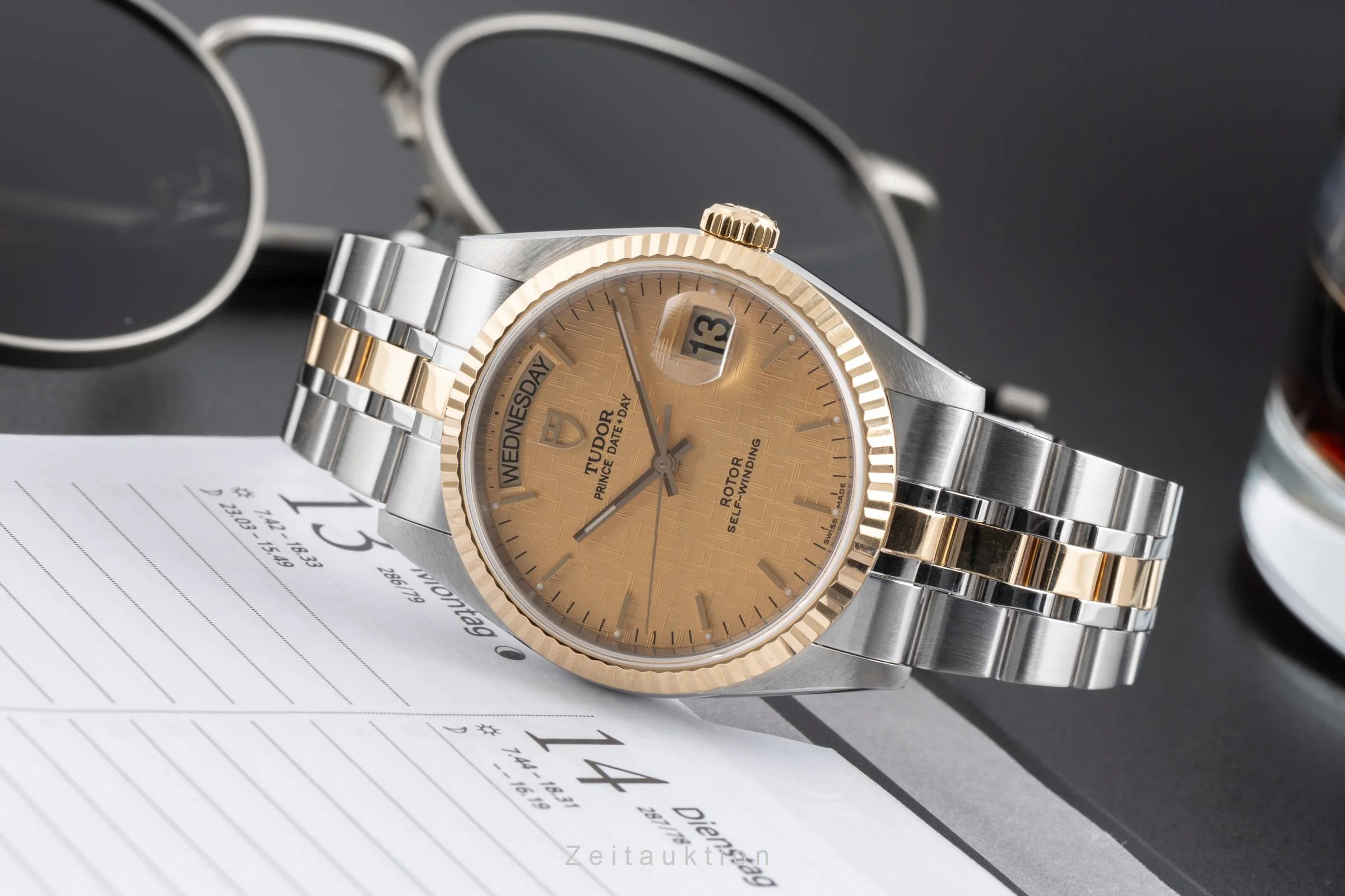 Tudor Date-Day steel / gold automatic men's watch 76213  [2503822] - Image 3