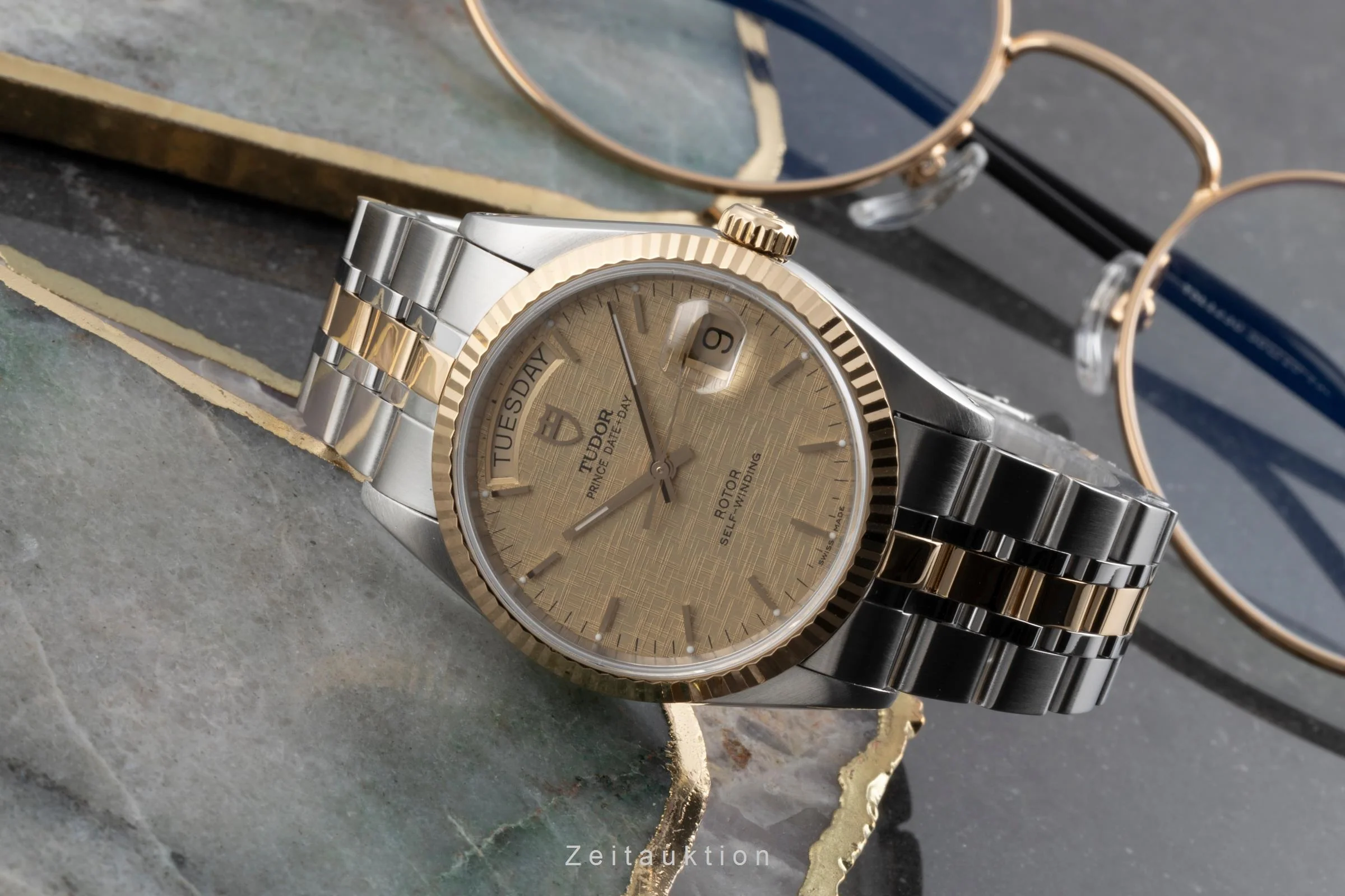 Tudor Date-Day steel / gold automatic men's watch 76213  [2503856] - Image 3