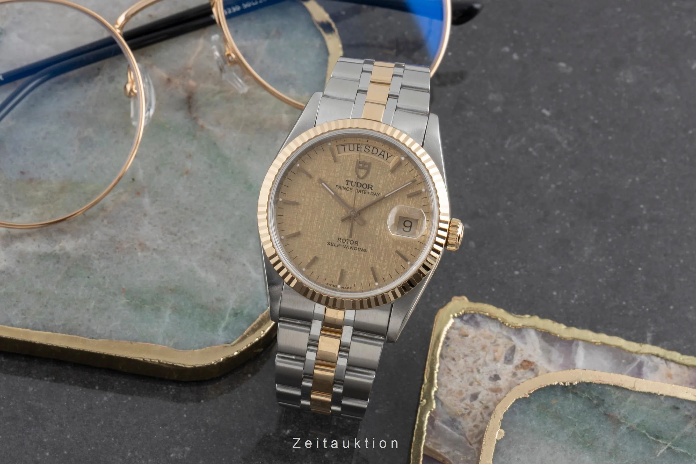 Tudor Date-Day steel / gold automatic men's watch 76213  [2503856] - Image 4
